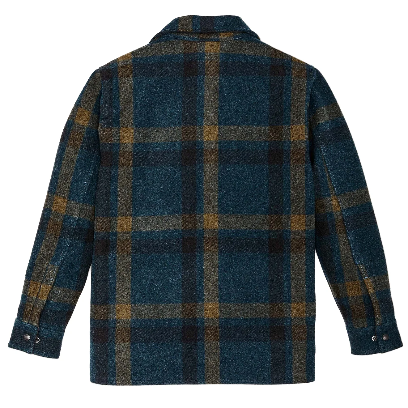 Filson Lined Mackinaw Jac-Shirt Teal / Ochre Plaid - Image 3