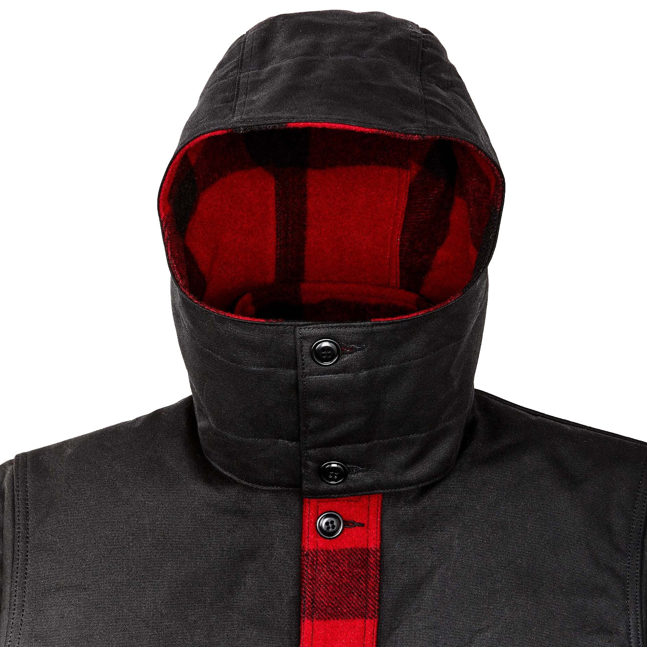 Filson Mackinaw Wool Double Coat Red Black Classic Plaid - Image 4