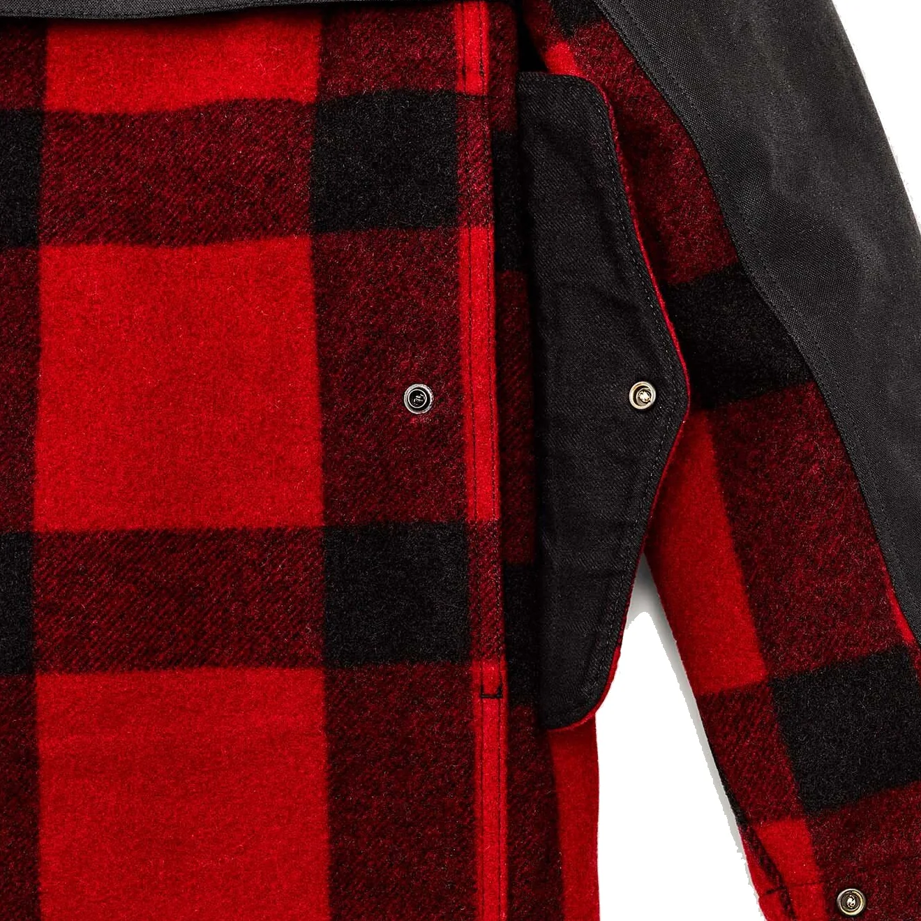 Filson Mackinaw Wool Double Coat Red Black Classic Plaid - Image 6