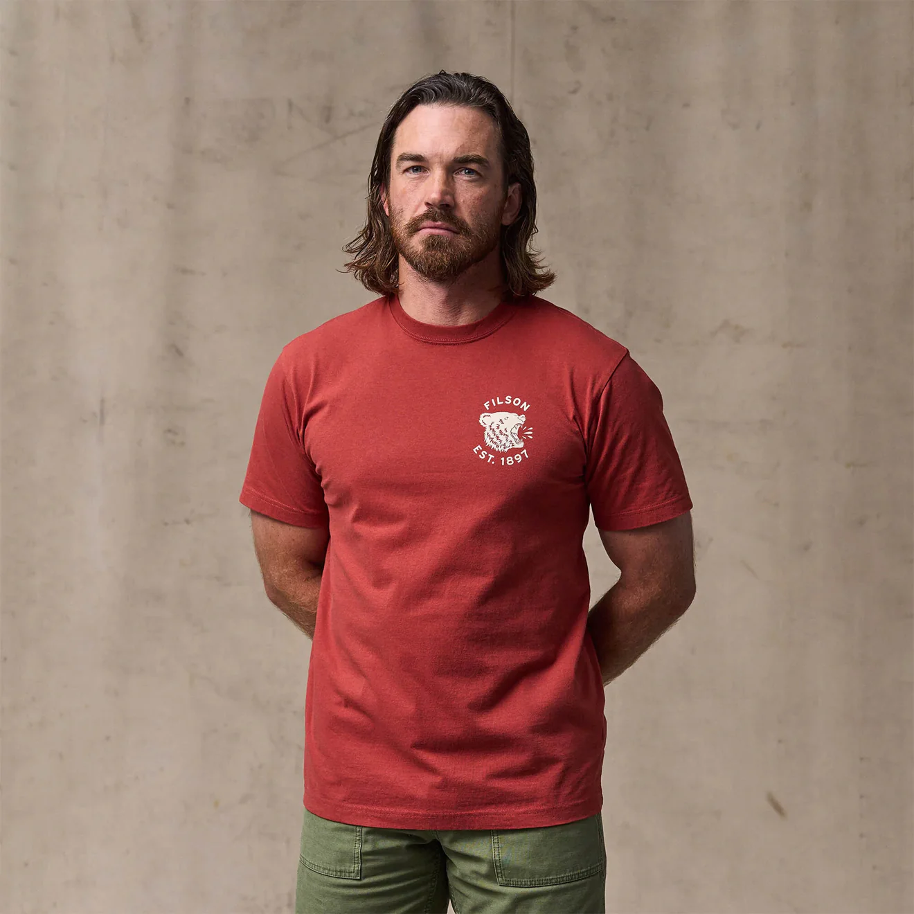 Filson S/S Bear Graphic T-Shirt Chili Oil - Image 3