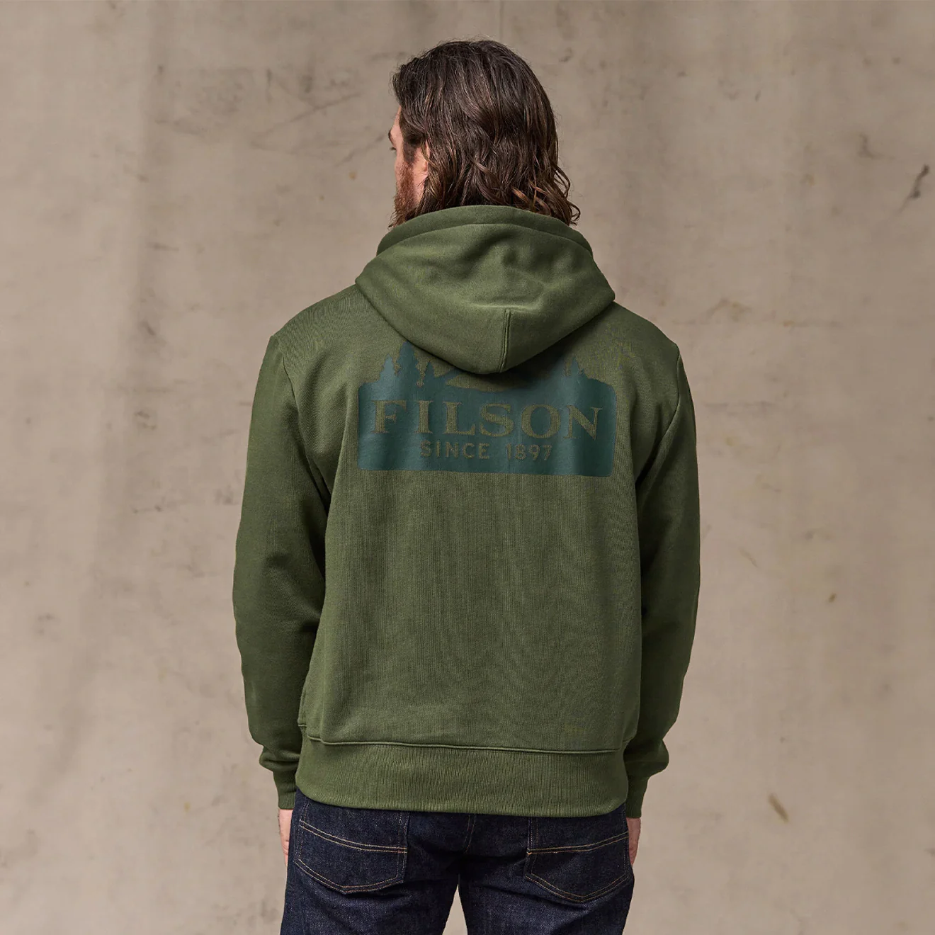 Filson Scenic Graphic Hoodie Northwest Surplus Green - Image 4