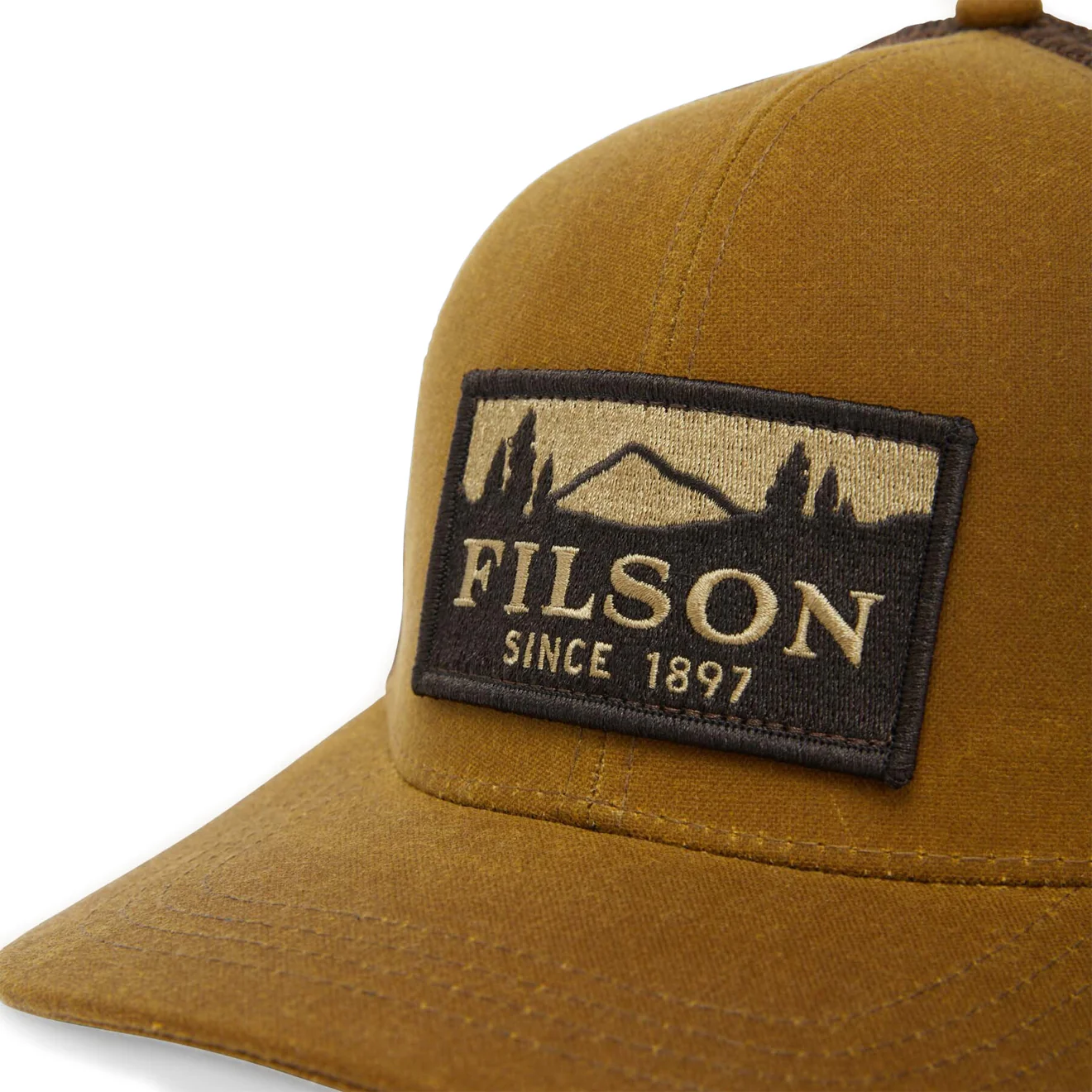 Filson Scenic Waxed Logger Mesh Cap Dark Tan - Image 3