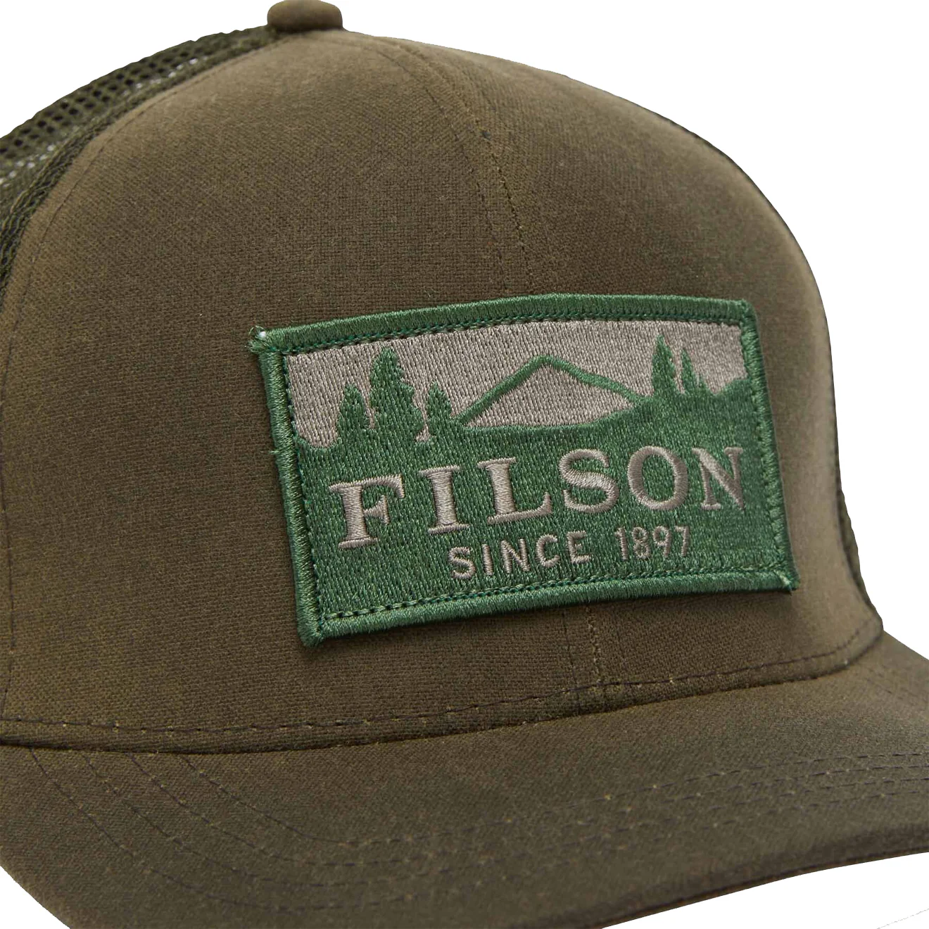 Filson Scenic Waxed Logger Mesh Cap Otter Green - Image 3
