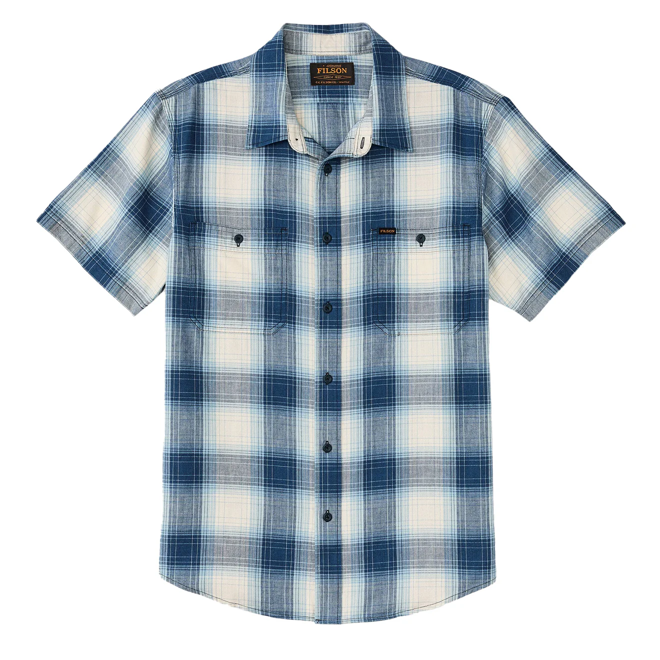 Filson Short Sleeve Chambray Shirt Indigo Plaid
