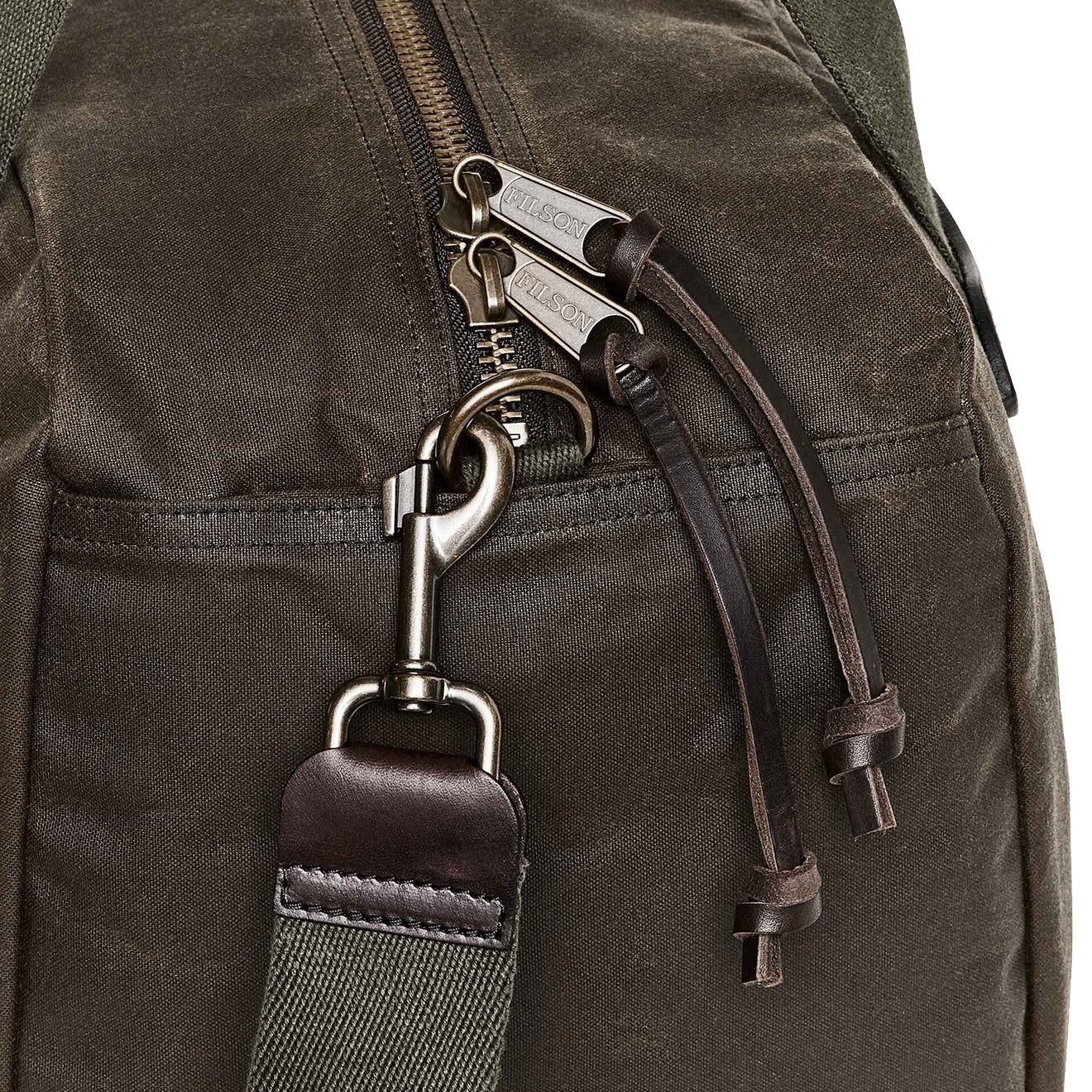 Filson Small Tin Cloth Duffle Bag Otter Green - Image 5