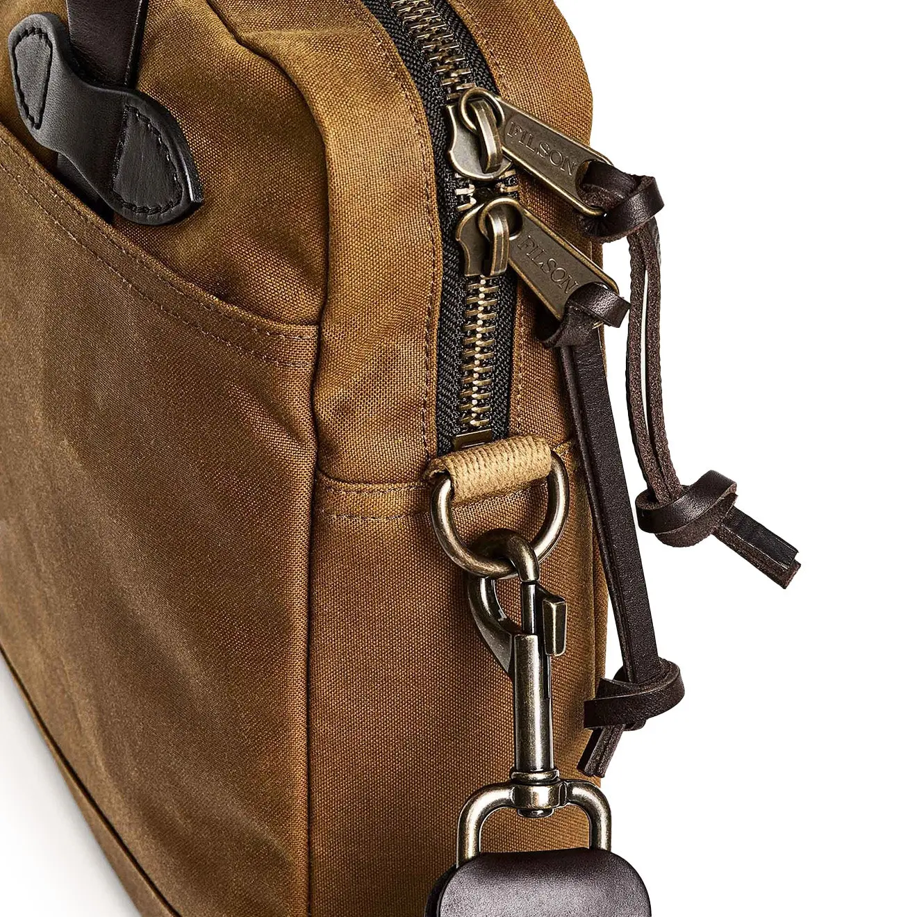 Filson Tin Cloth Compact Briefcase Dark Tan - Image 5