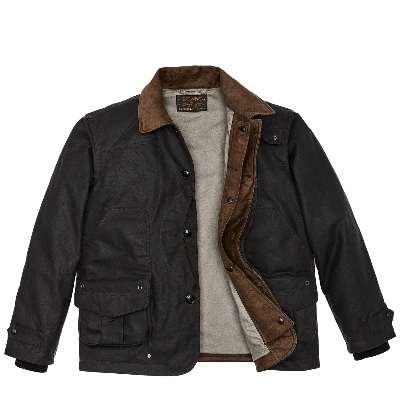 Filson Tin Cloth Hunting Jacket Cinder - Image 2