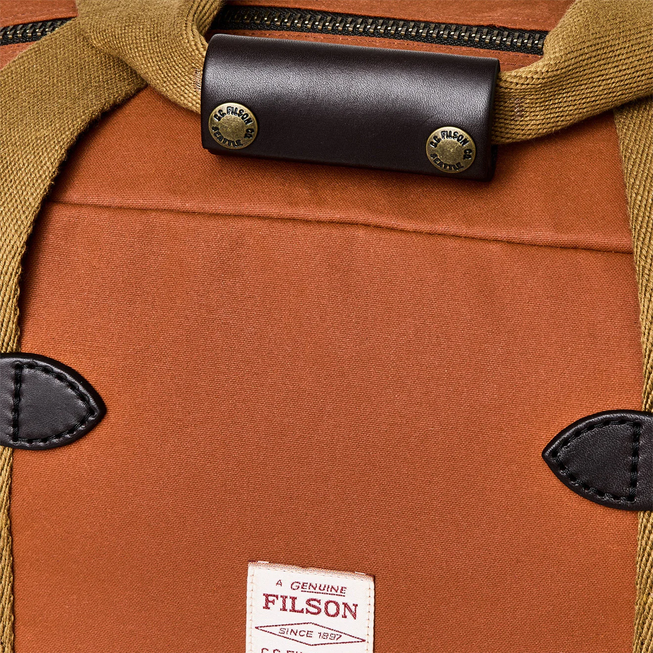 Filson Tin Cloth Small Duffle Bag Rust - Image 5