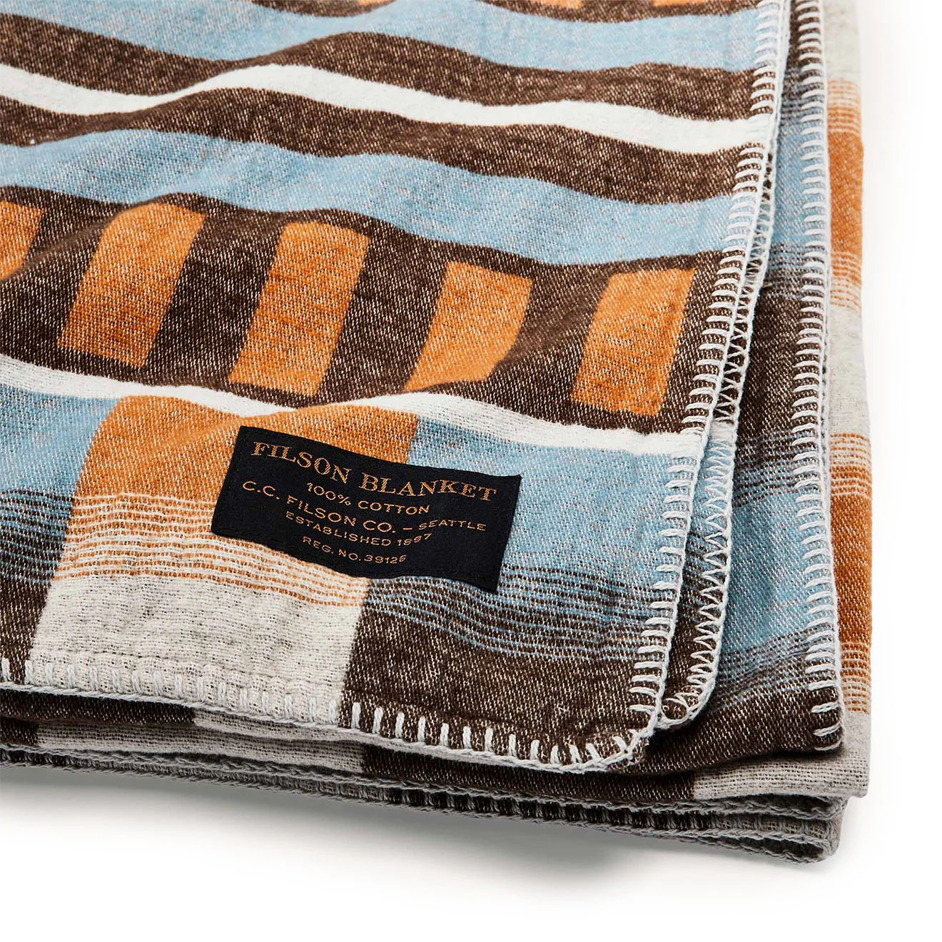Filson Western Tracks Blanket Blue Gold Multi - Image 3