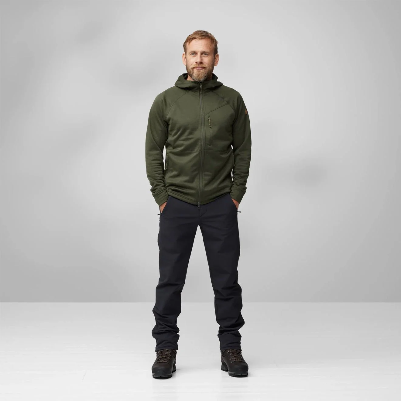 Fjallraven Abisko Grid Fleece Hoodie Black - Image 3