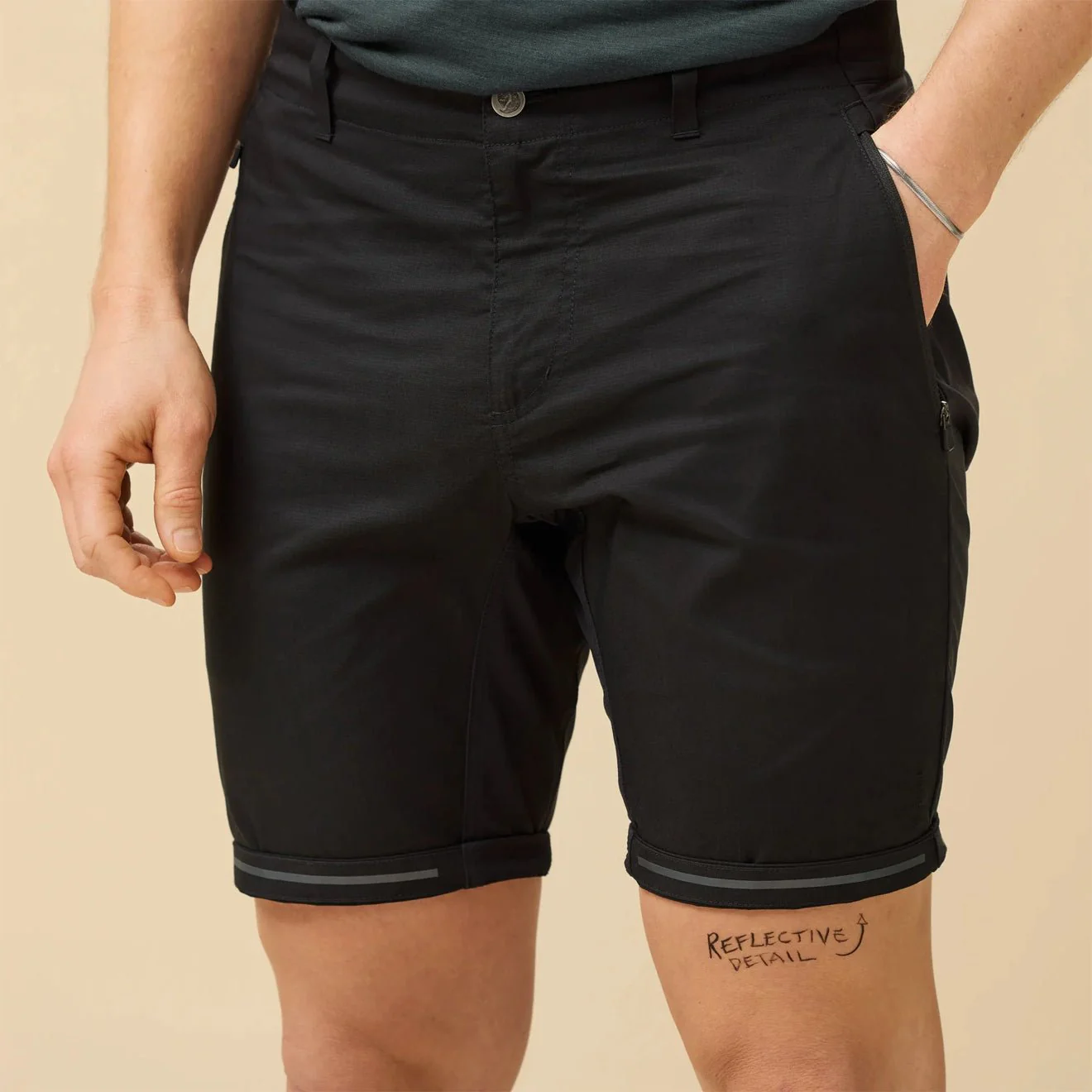Fjallraven Hoja Hybrid Shorts Navy - Image 4