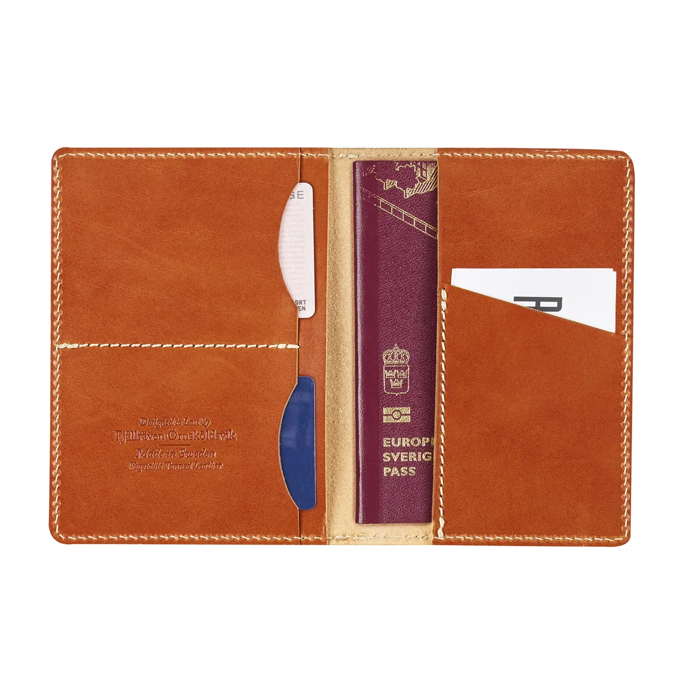 Fjallraven Leather Passport Cover Leather Cognac - Image 2