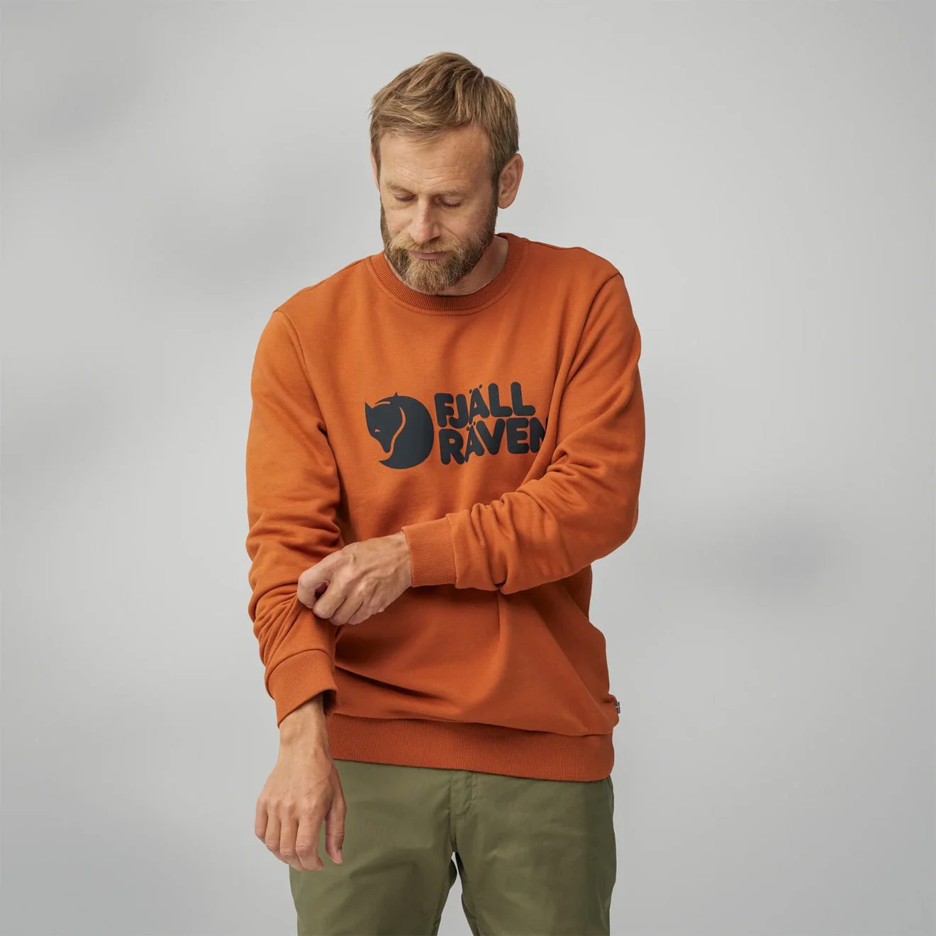Fjallraven Logo Sweater Wood Brown - Image 3