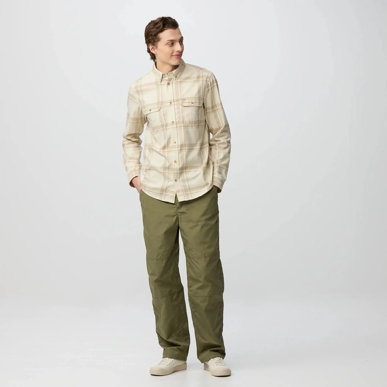 Fjallraven Ovik Lite Flannel Shirt Classic Dark Navy / Chalk White - Image 3