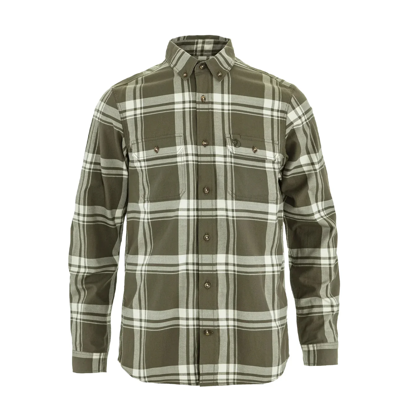 Fjallraven Ovik Lite Flannel Shirt Laurel Green / Chalk White