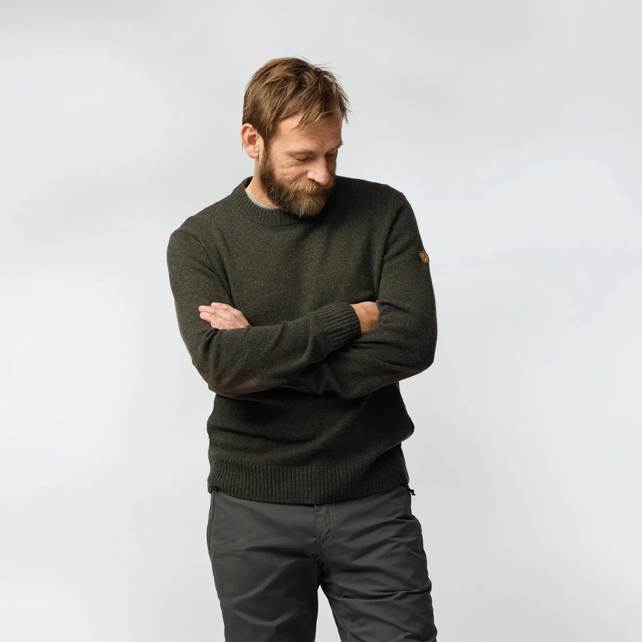 Fjallraven Ovik Round Neck Sweater Dark Olive - Image 3