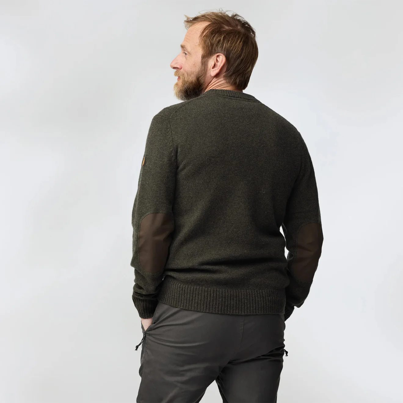 Fjallraven Ovik Round Neck Sweater Dark Olive - Image 4