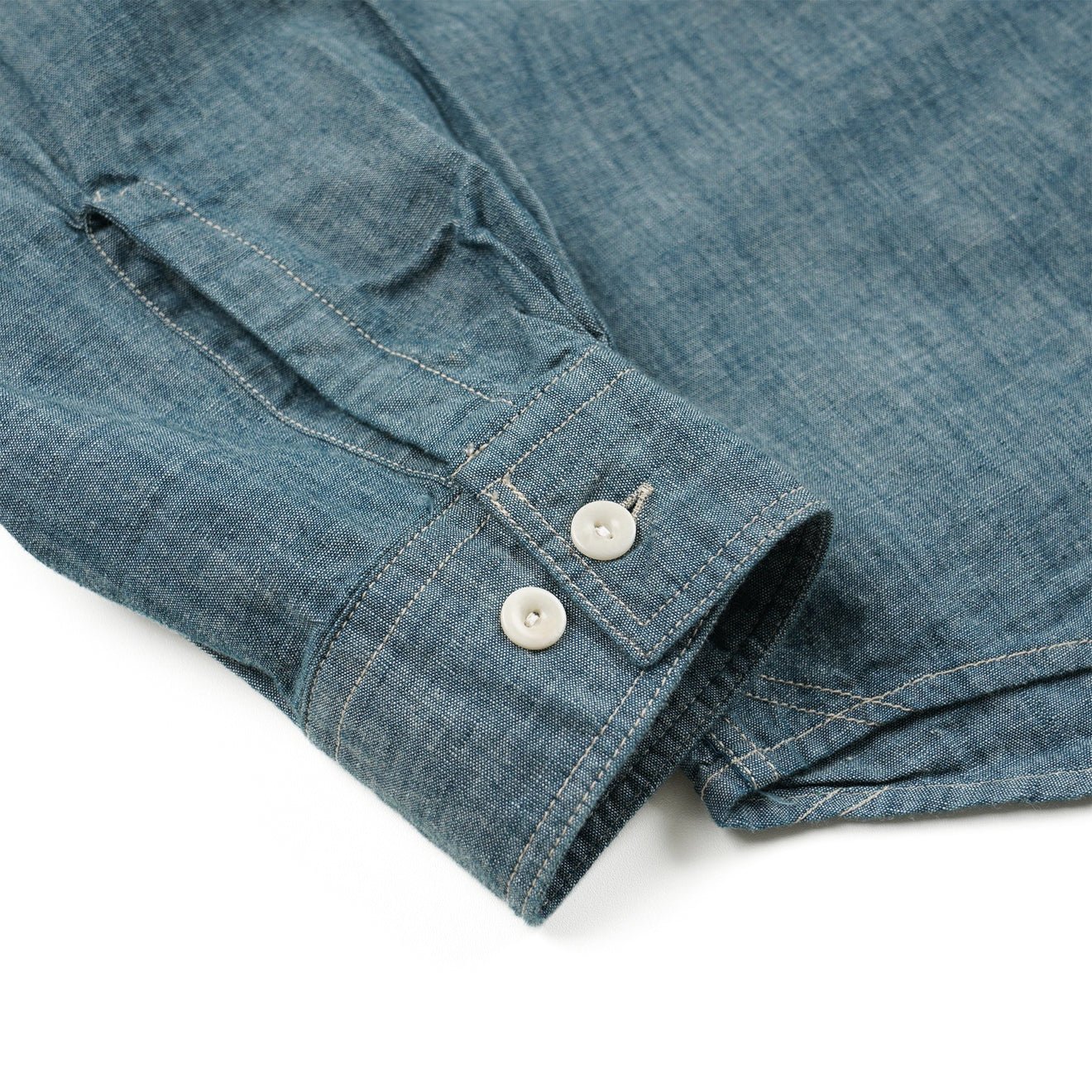 Frizmworks Kuroki Chambray Work Shirt Washed Blue - Image 4