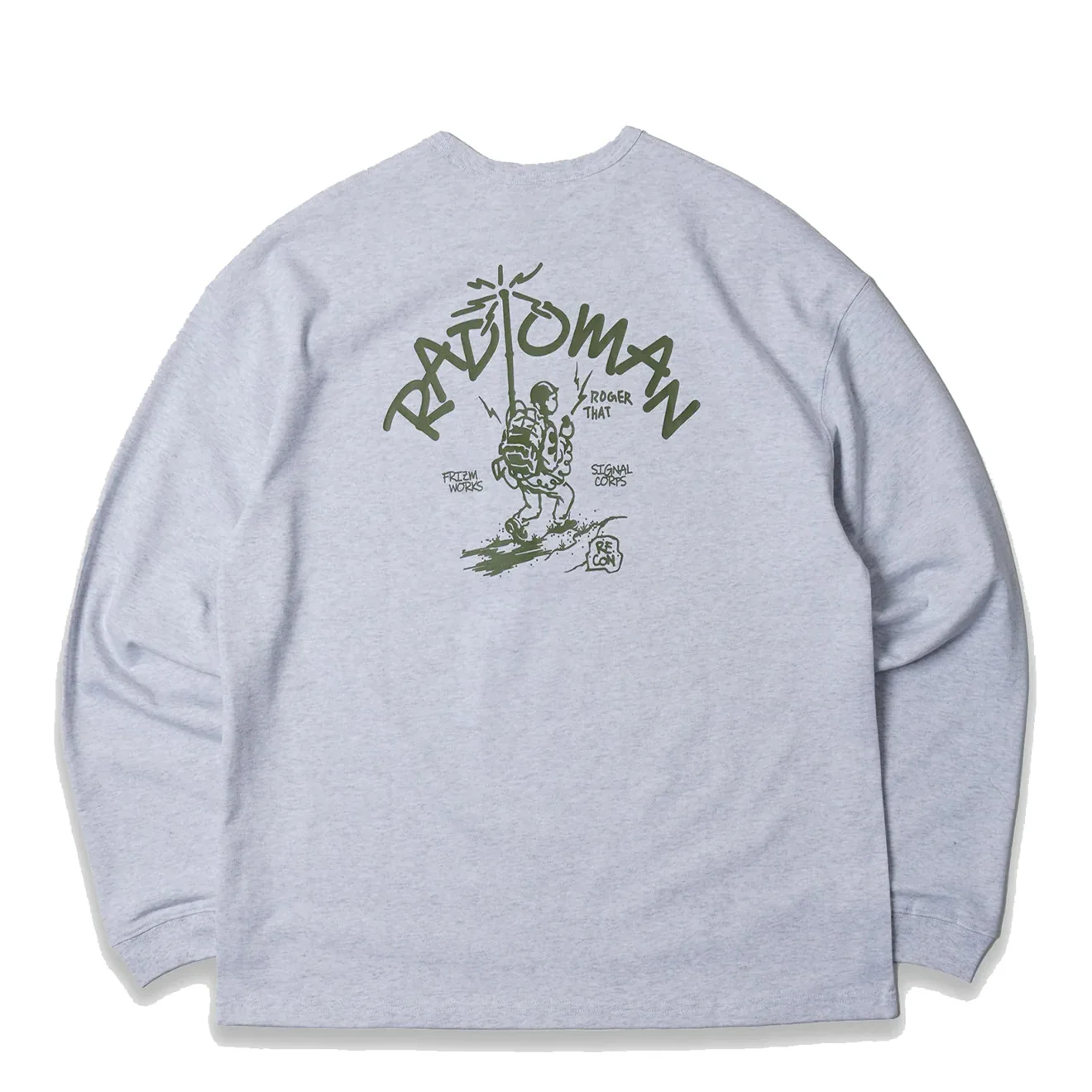 Frizmworks Radio Man Long Sleeve Tee White Melange - Image 2