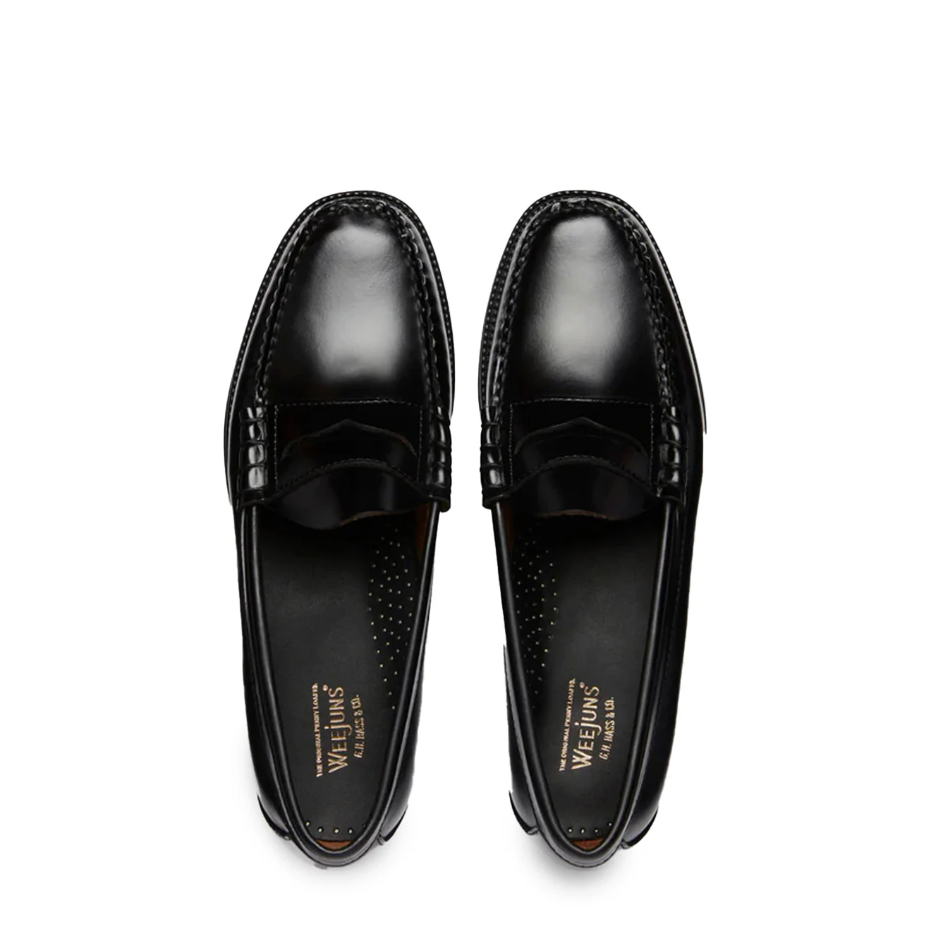 G.H Bass Weejun Step Larson Moc Penny Black Leather - Image 2