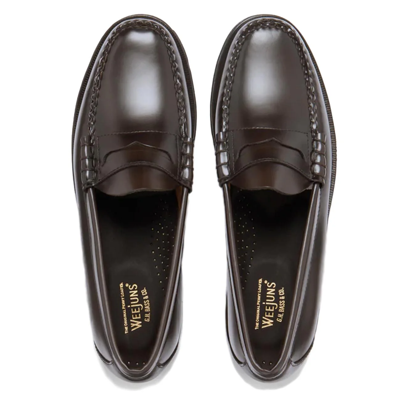 G.H.Bass Weejuns Larson Penny Loafers Chocolate Leather - Image 3