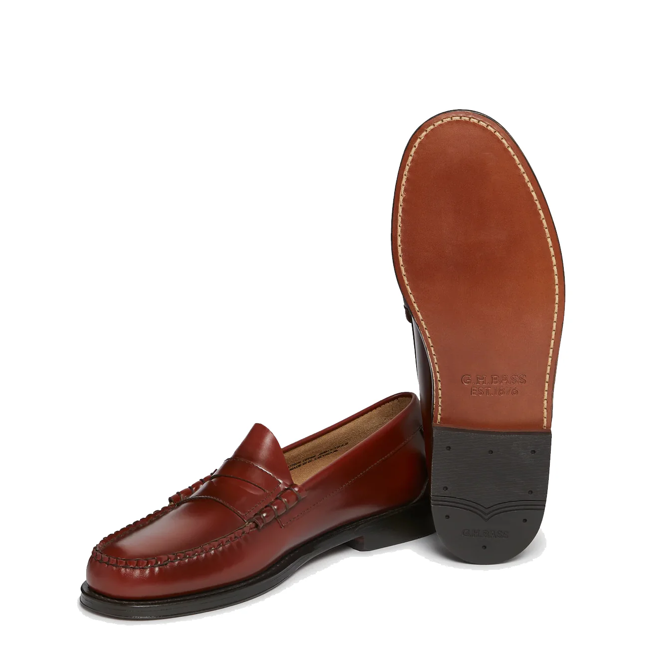 G.H.Bass Weejuns Larson Penny Loafers Smoke Paprika Leather - Image 3