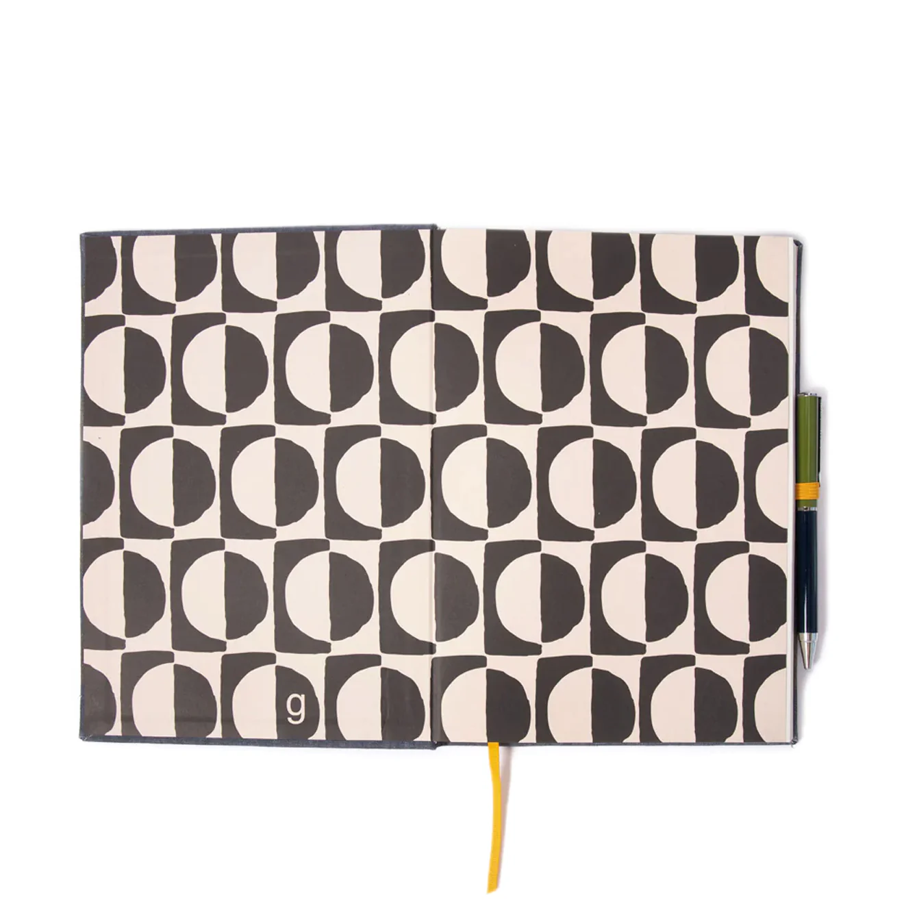 Caroline Gardner Casebound Notebook With Pen Blue / Grey Stripe - Image 3