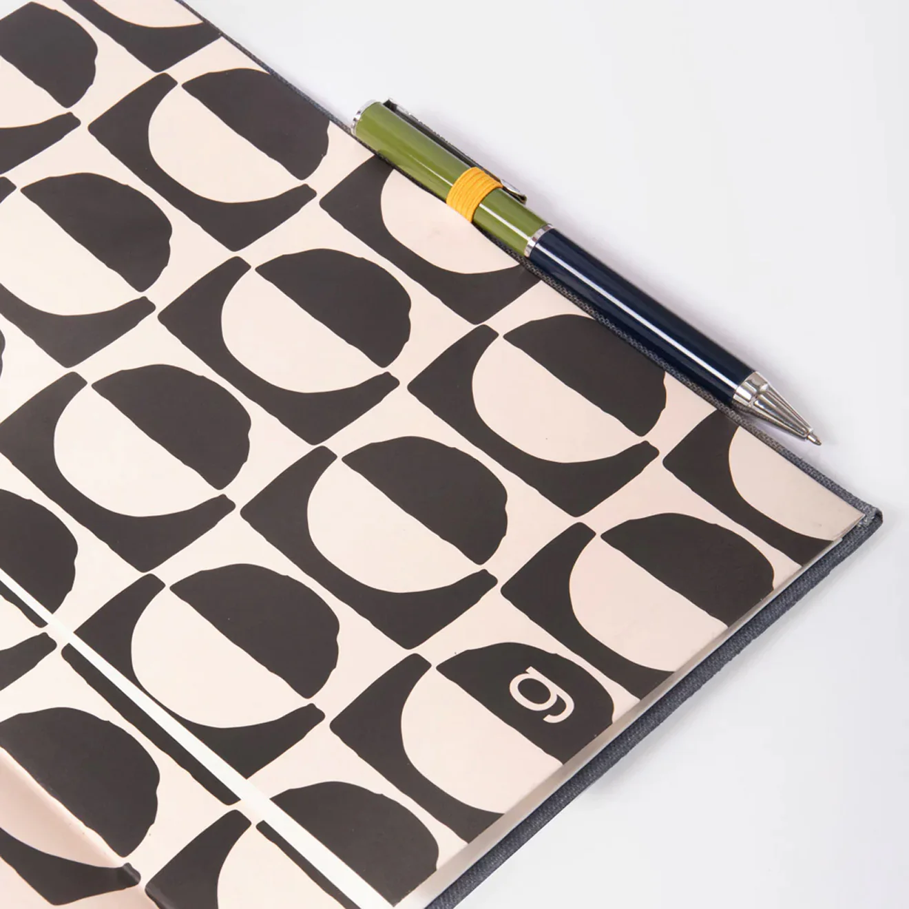 Caroline Gardner Casebound Notebook With Pen Blue / Grey Stripe - Image 4