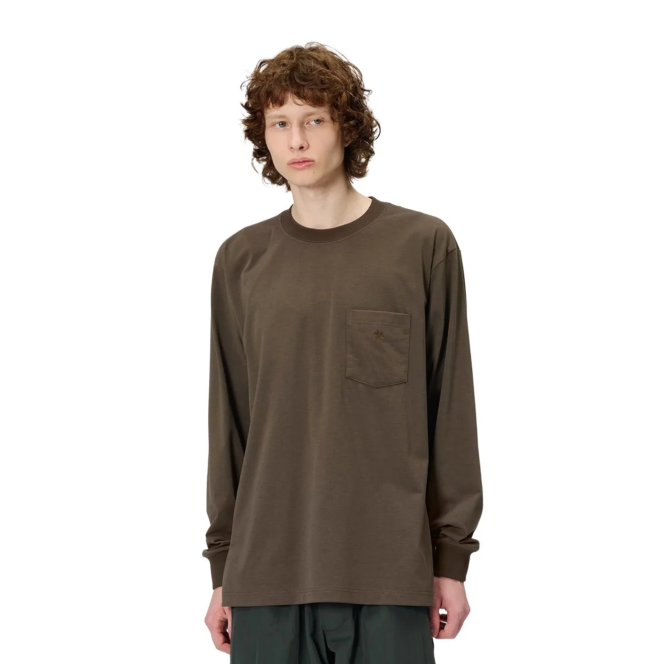Goldwin Oversized Pocket L/S T-Shirt Jet Brown - Image 2