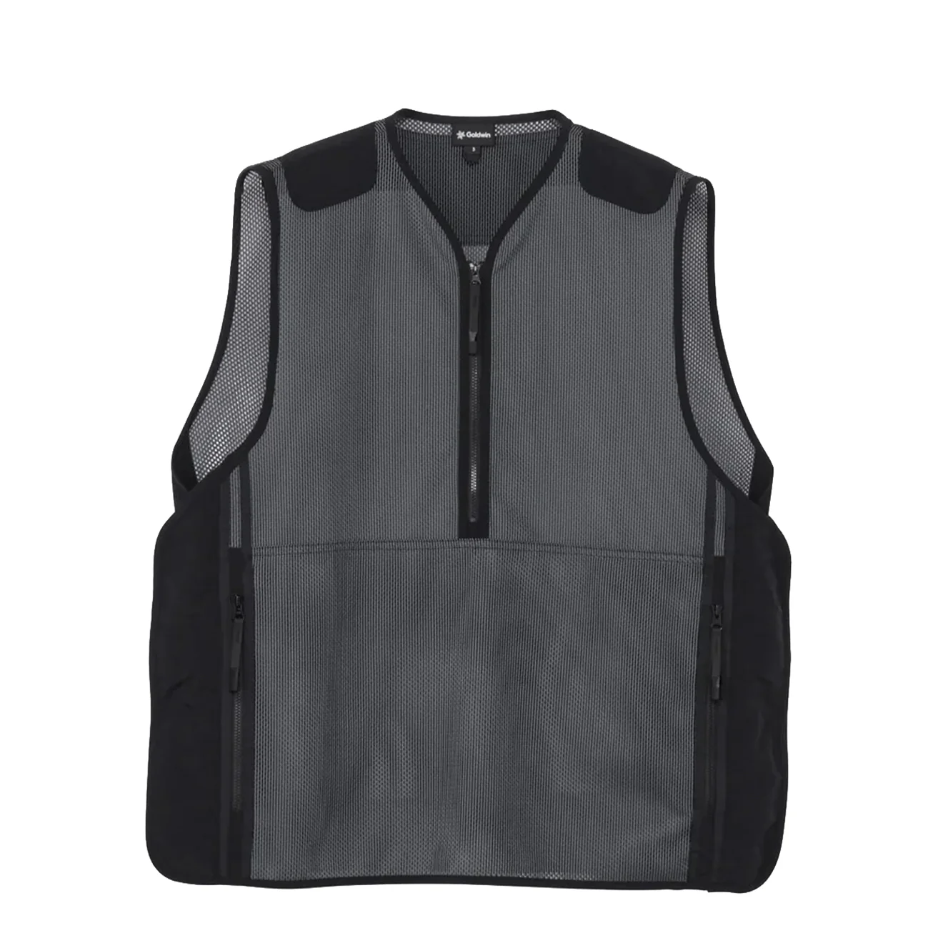 Goldwin Tonalith Mesh Half Zip Vest Black