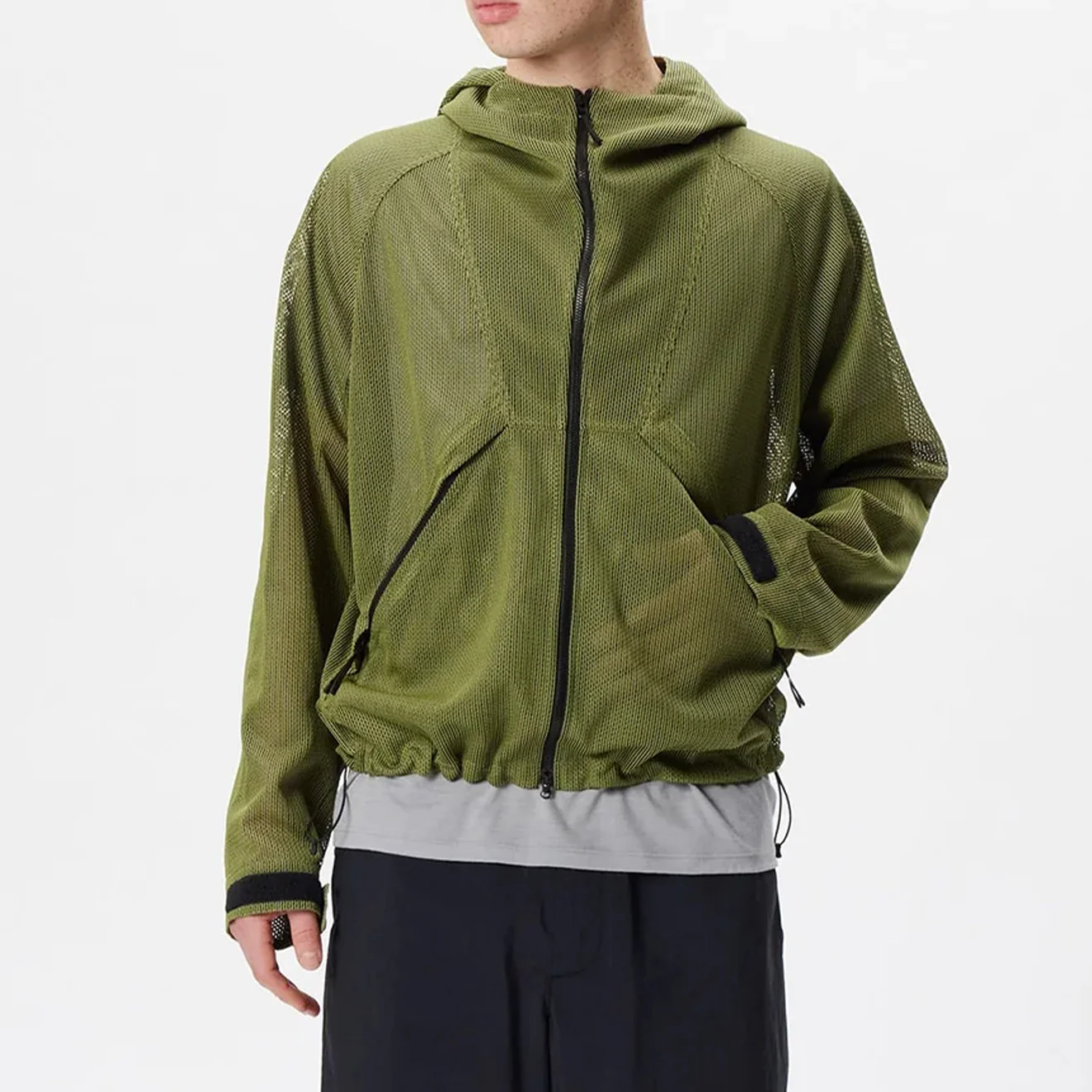 Goldwin Tonalith Mesh Hooded Jacket Black - Image 3