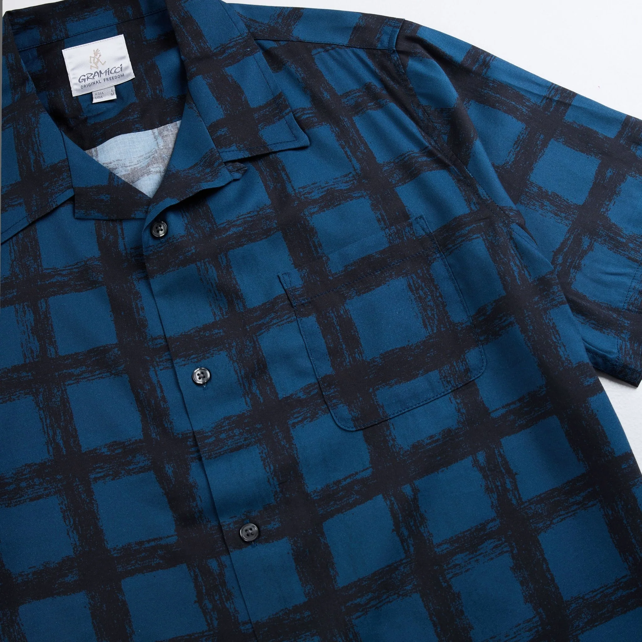Gramicci Checkerd Rayon Shirt Midnight - Image 3