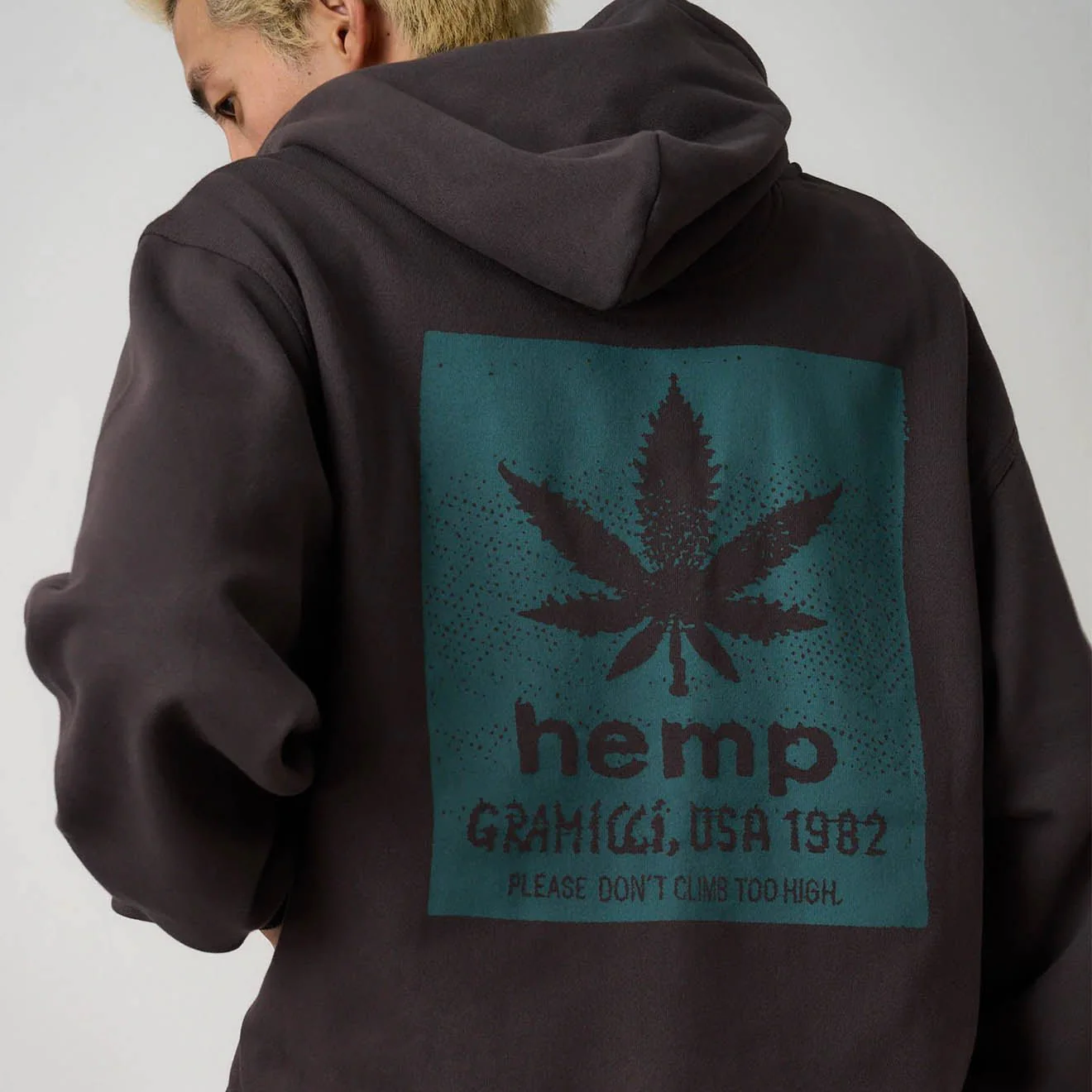 Gramicci Hemp Zip Hooded Sweatshirt Deep Brown - Image 4