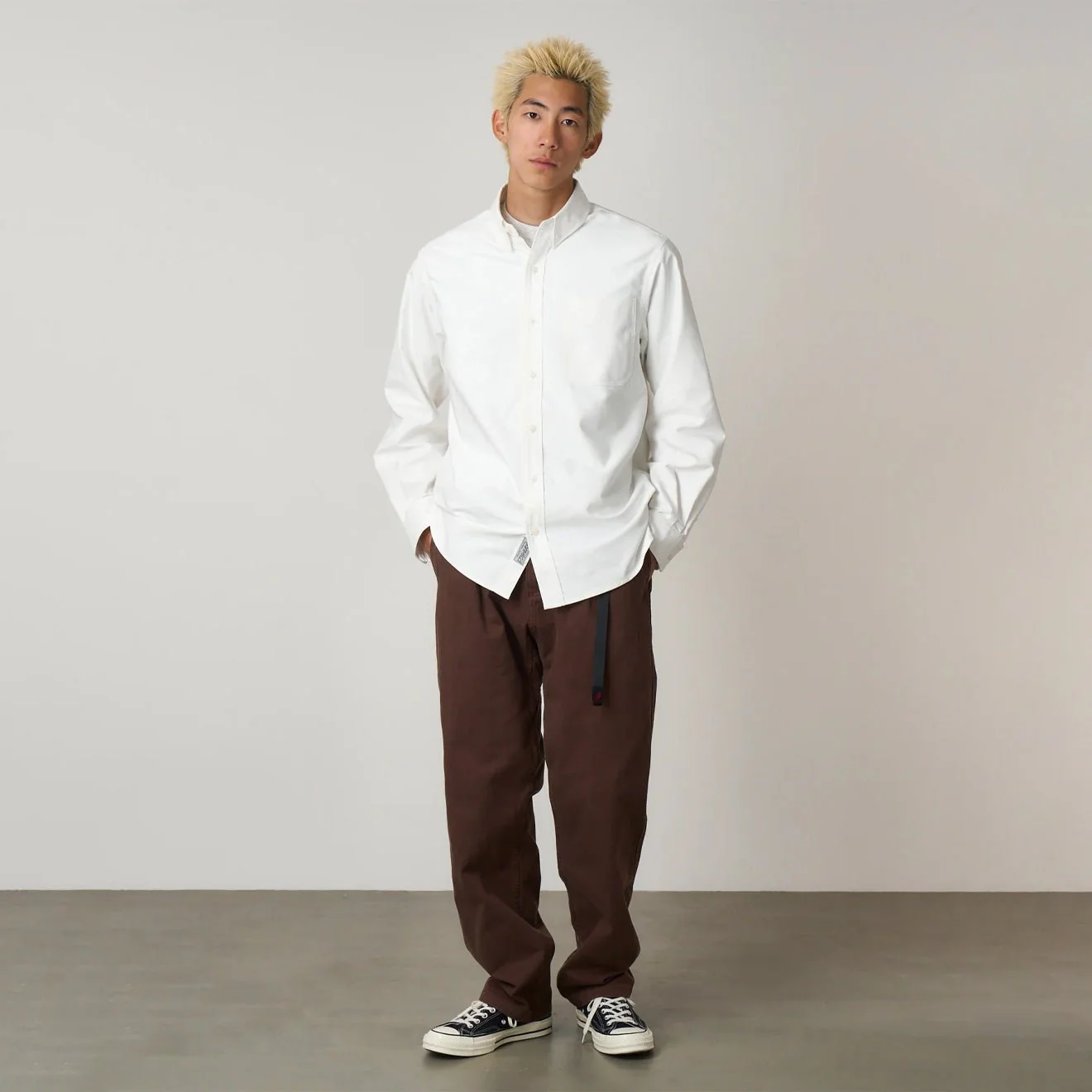 Gramicci Oxford Button Down Stance Shirt White - Image 2