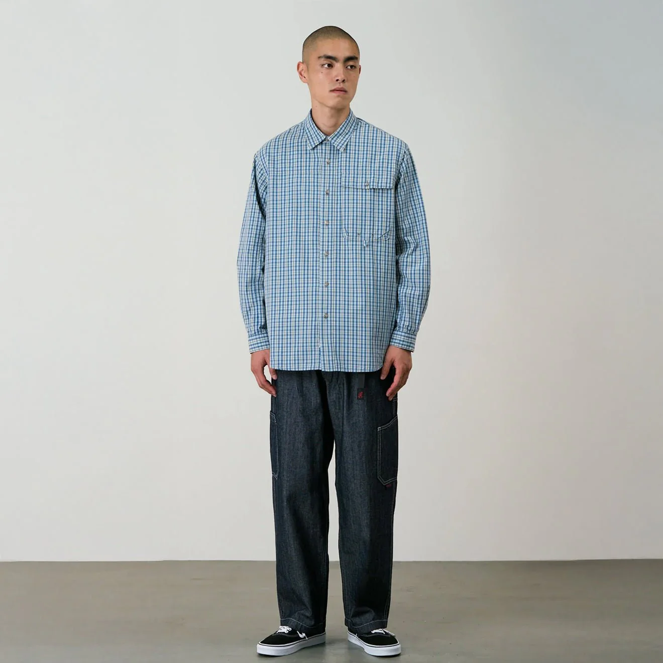 Gramicci Poplin Millwood Shirt Blue - Image 3