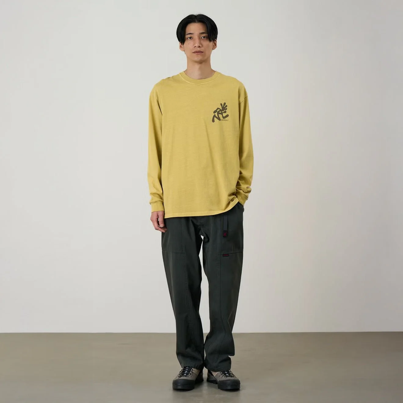 Gramicci Running Man L/S Tee Pigment Dyed Sulphur Pigment - Image 3