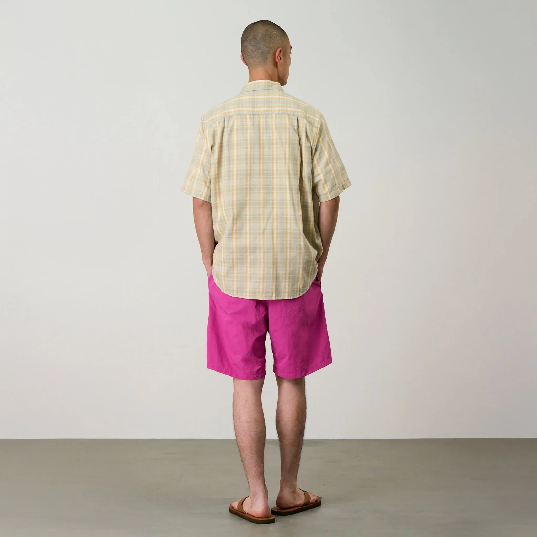 Gramicci S/S Checkered Ombre Shirt Mustard - Image 4