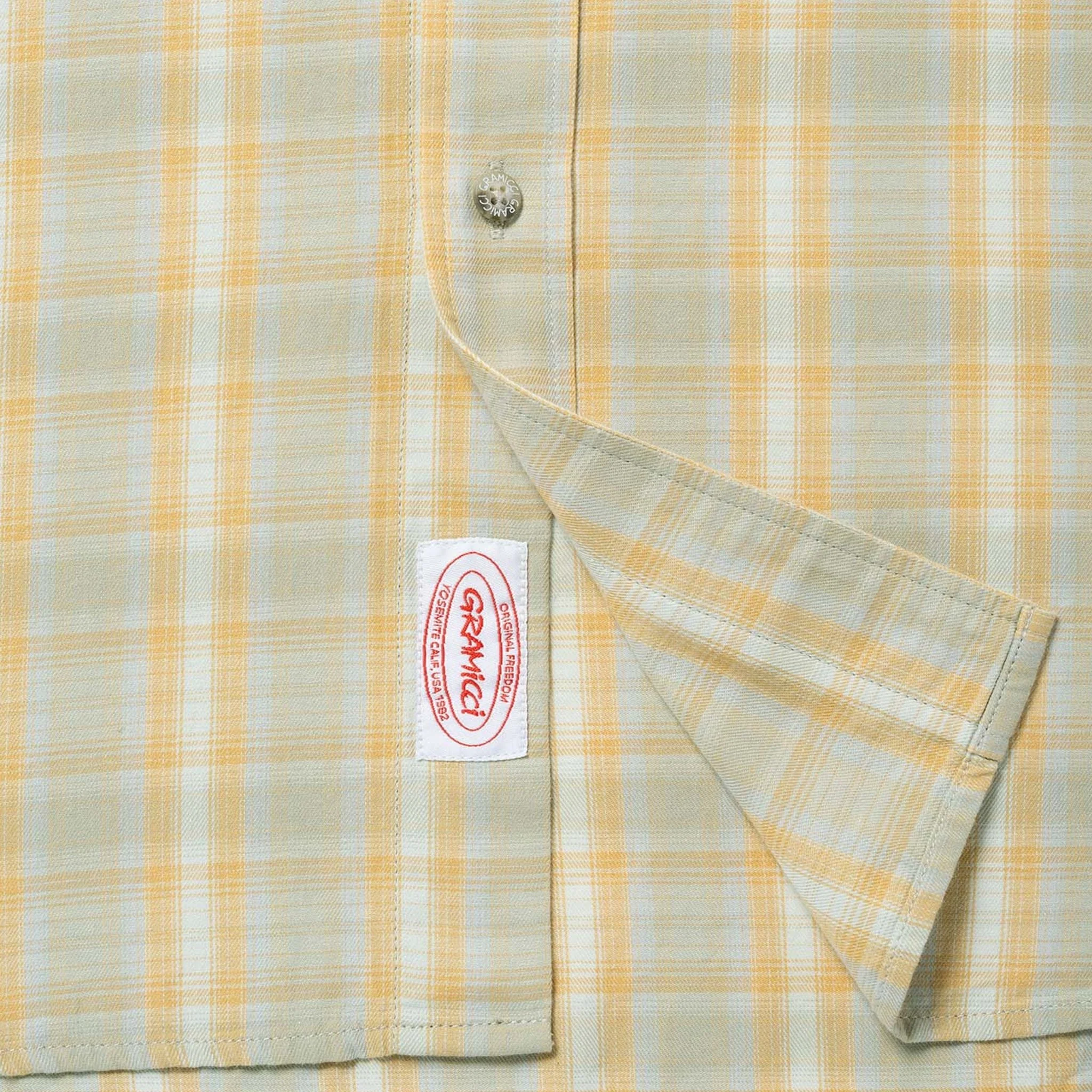 Gramicci S/S Checkered Ombre Shirt Mustard - Image 5