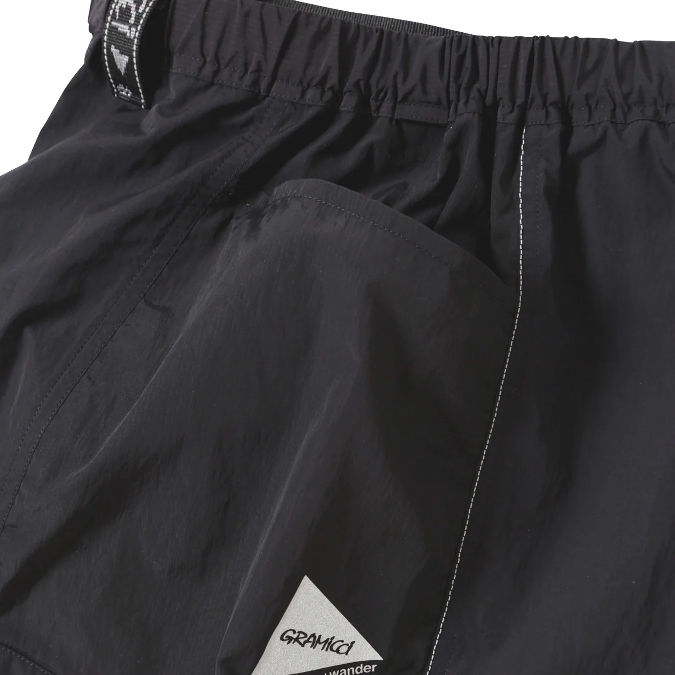 Gramicci x And Wander Patchwork Wind Short Black - Image 4