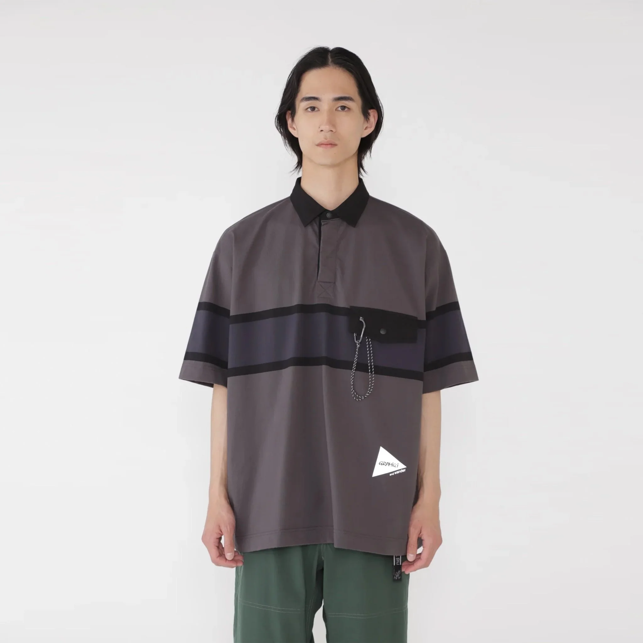 Gramicci x And Wander Tech Rugby Shirt Charcoal - Image 11