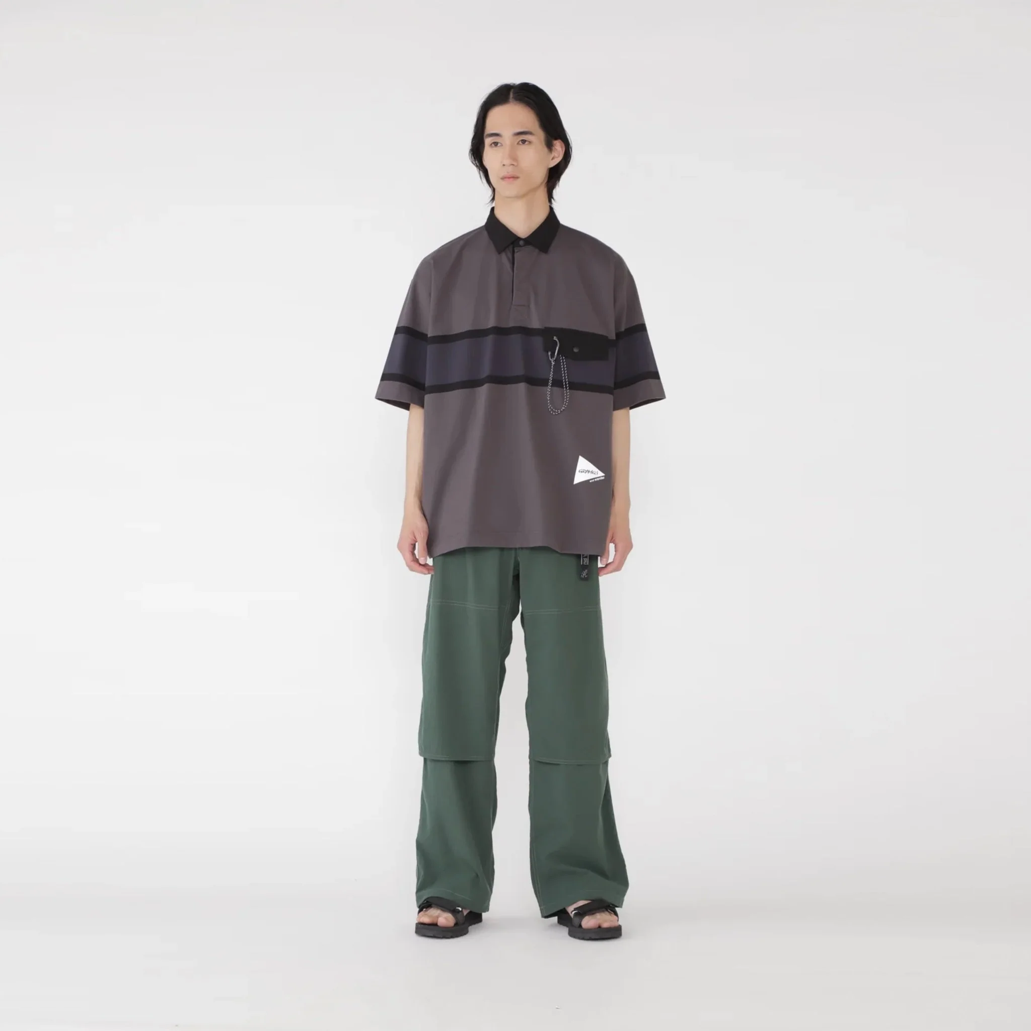 Gramicci x And Wander Tech Rugby Shirt Charcoal - Image 9