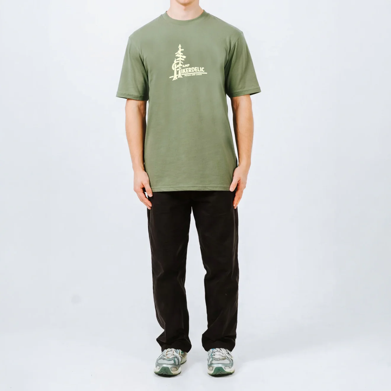 Hikerdelic Camp Logo T-Shirt Khaki - Image 3