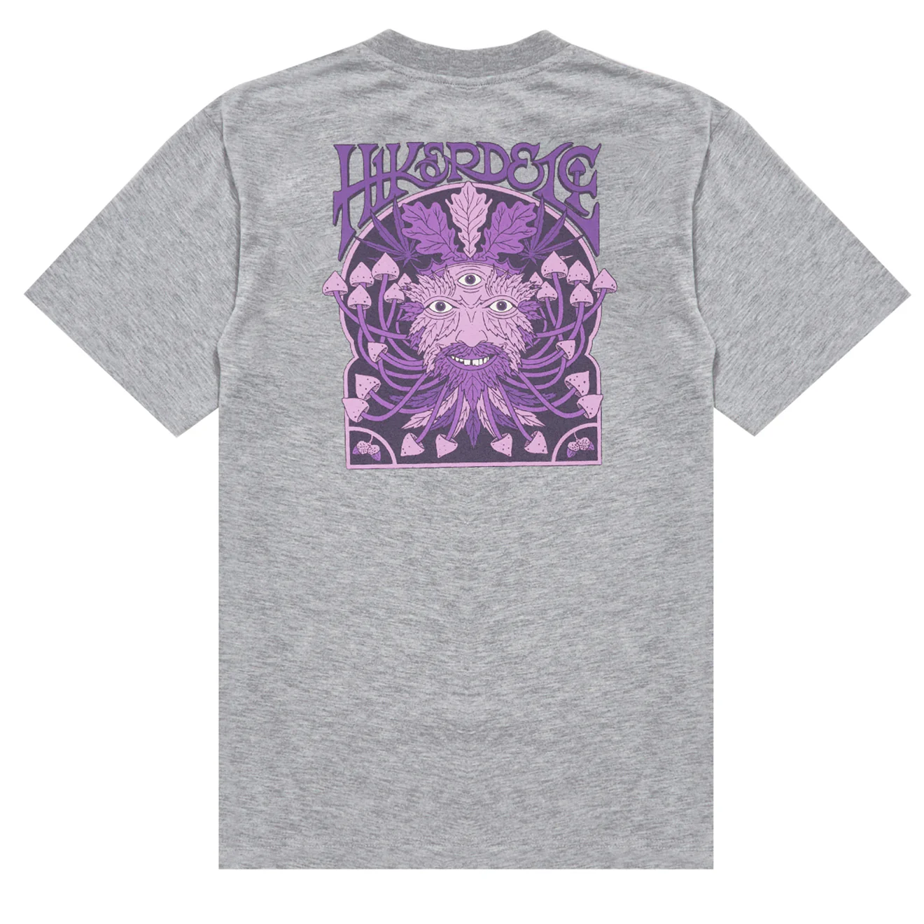Hikerdelic Green Man SS T-Shirt - Grey Marl - Image 2