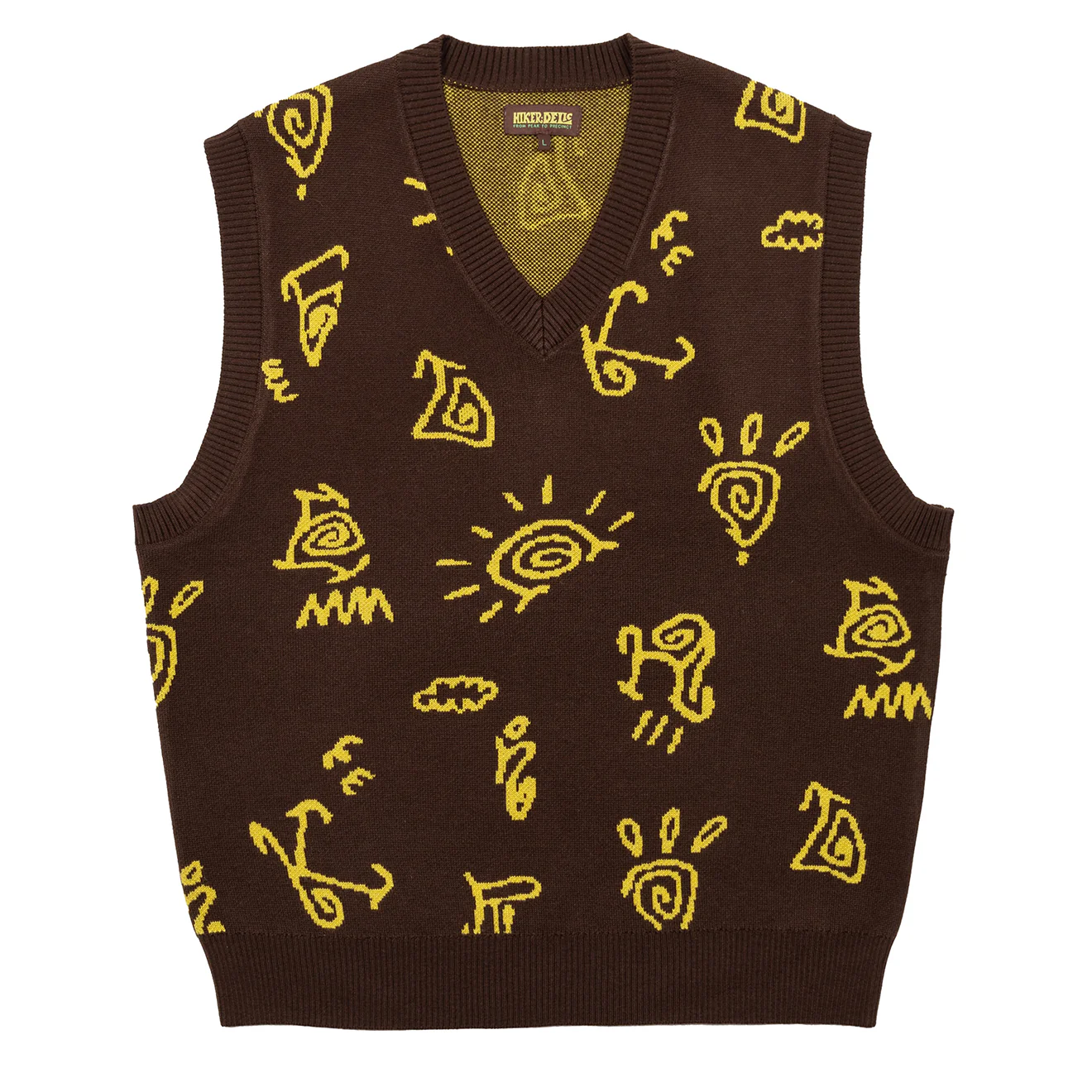 Hikerdelic Petroglyph Knitted Vest Sepia