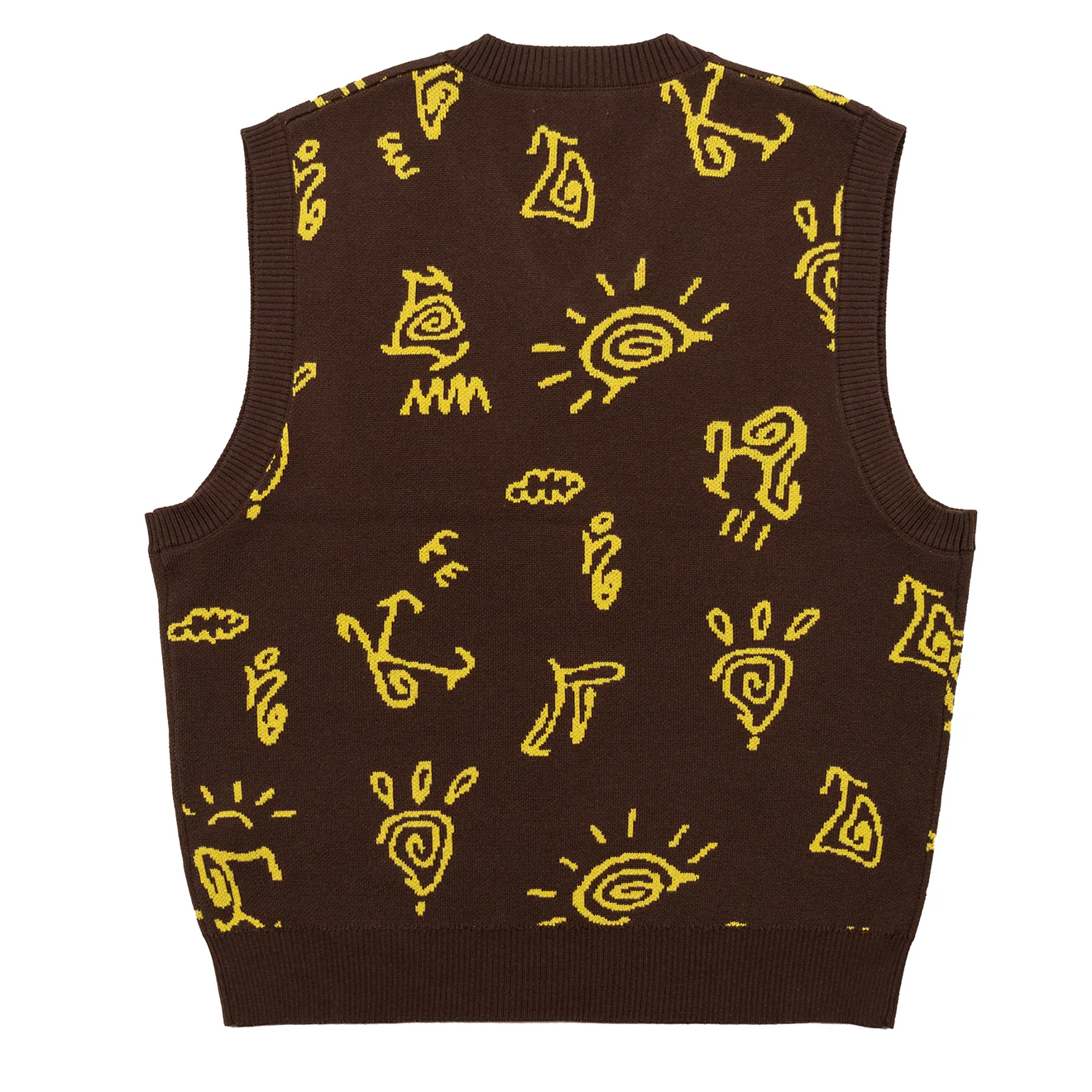 Hikerdelic Petroglyph Knitted Vest Sepia - Image 2