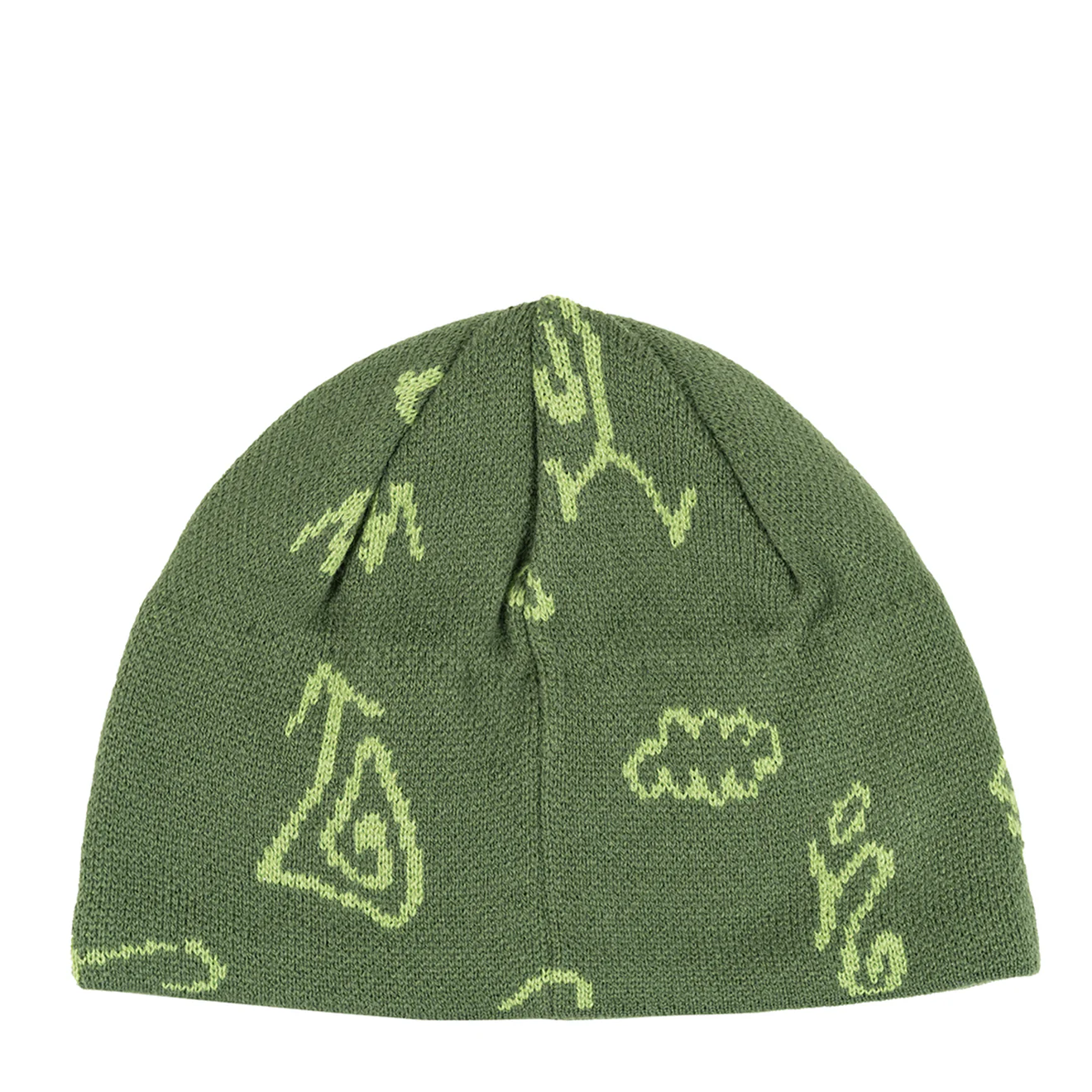 Hikerdelic Petroglyph Skull Beanie Forest Green - Image 2