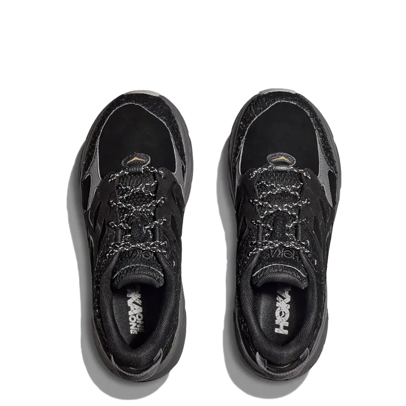 Hoka Elite Terrain System Clifton L Suede Trainer Black / Satellite Grey - Image 6