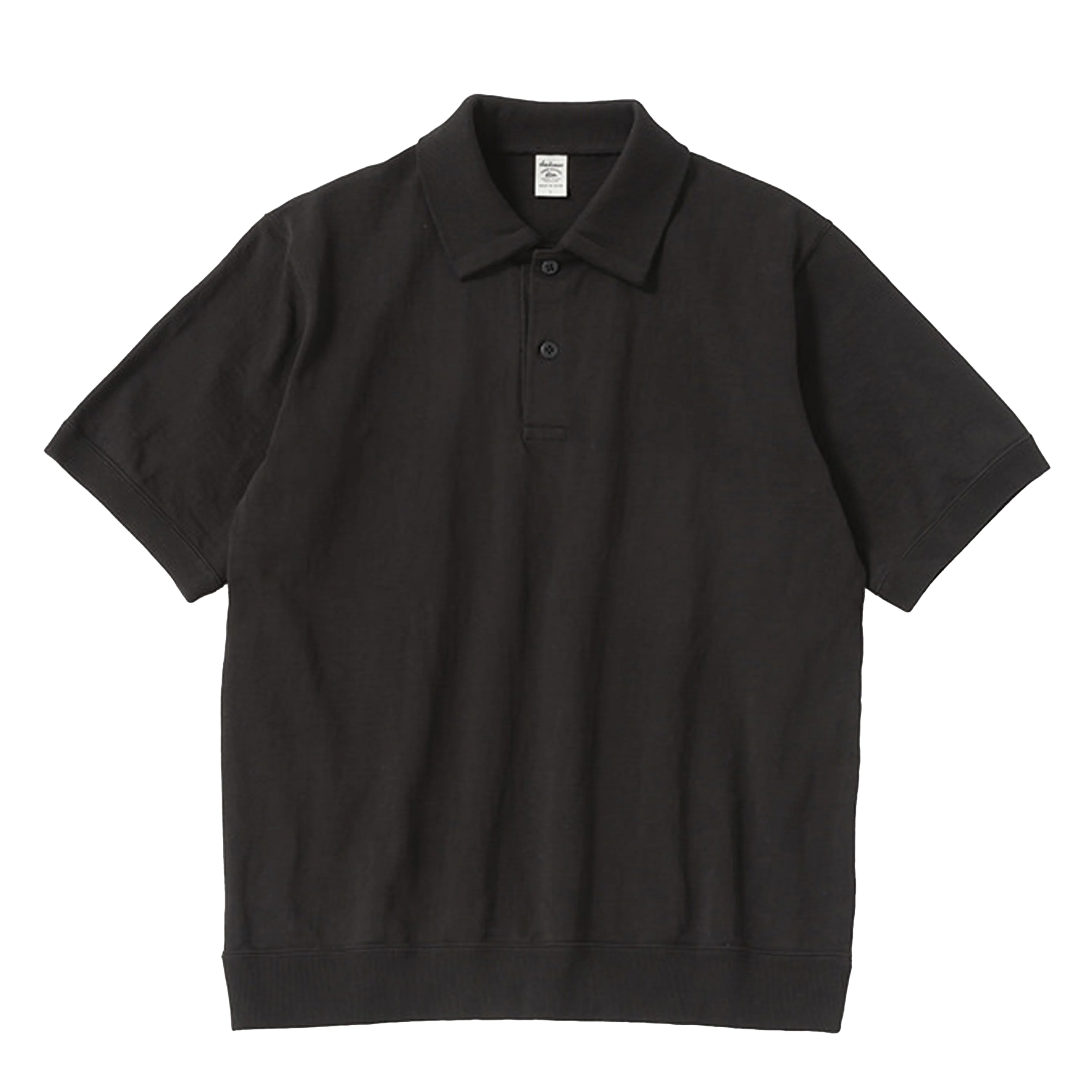 Jackman Dotsume Rib S/S Polo Shirt Black