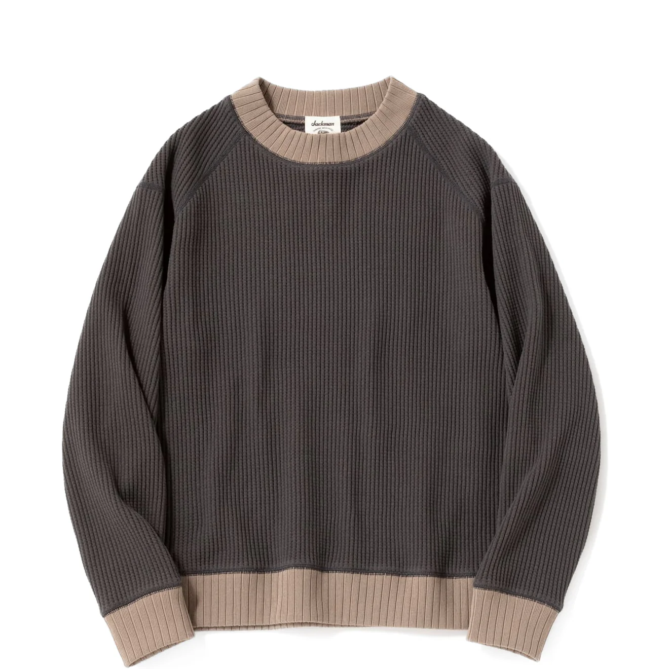 Jackman Waffle Mid-Neck Ink Black / Sepia