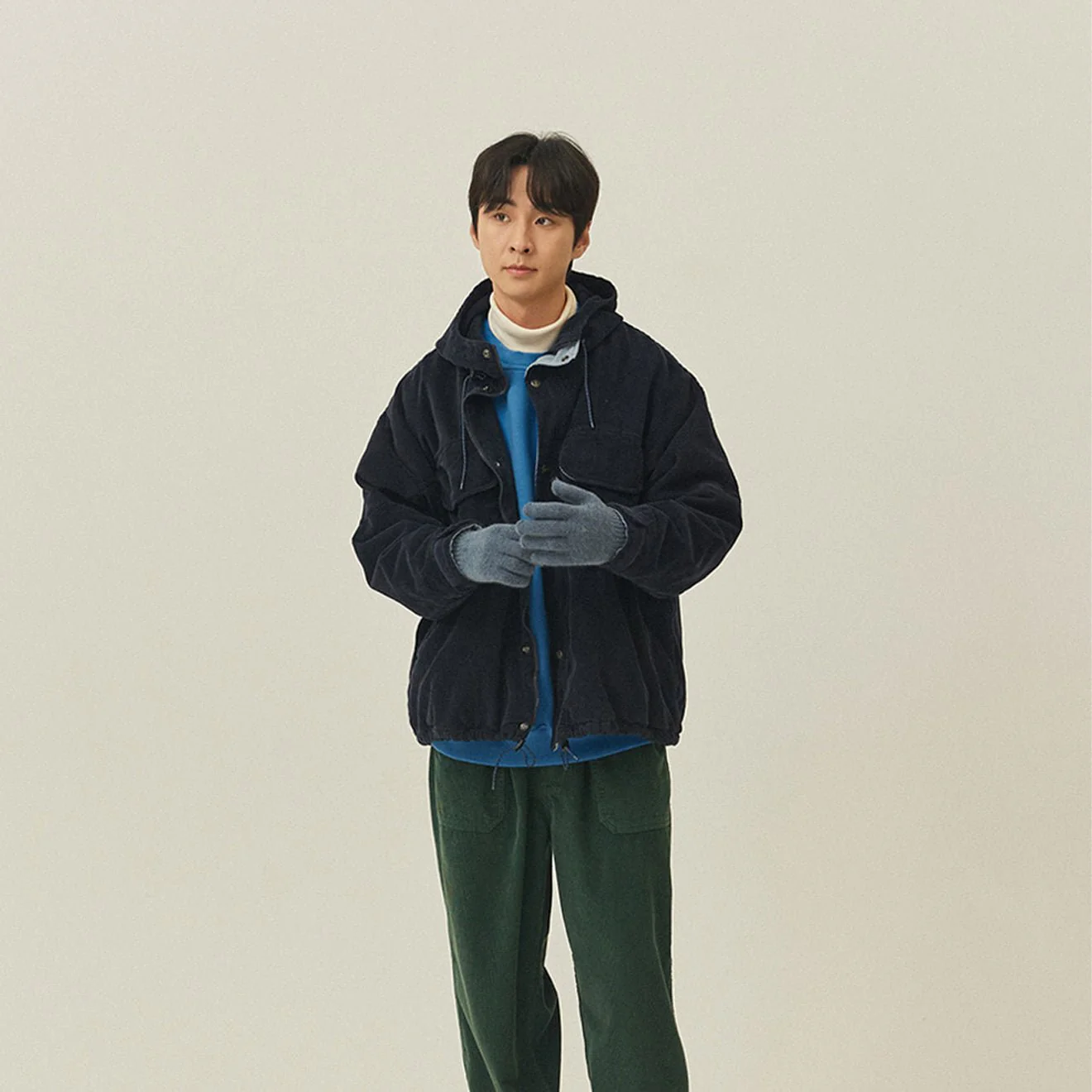Kappy Corduroy Mountain Jacket Navy - Image 2